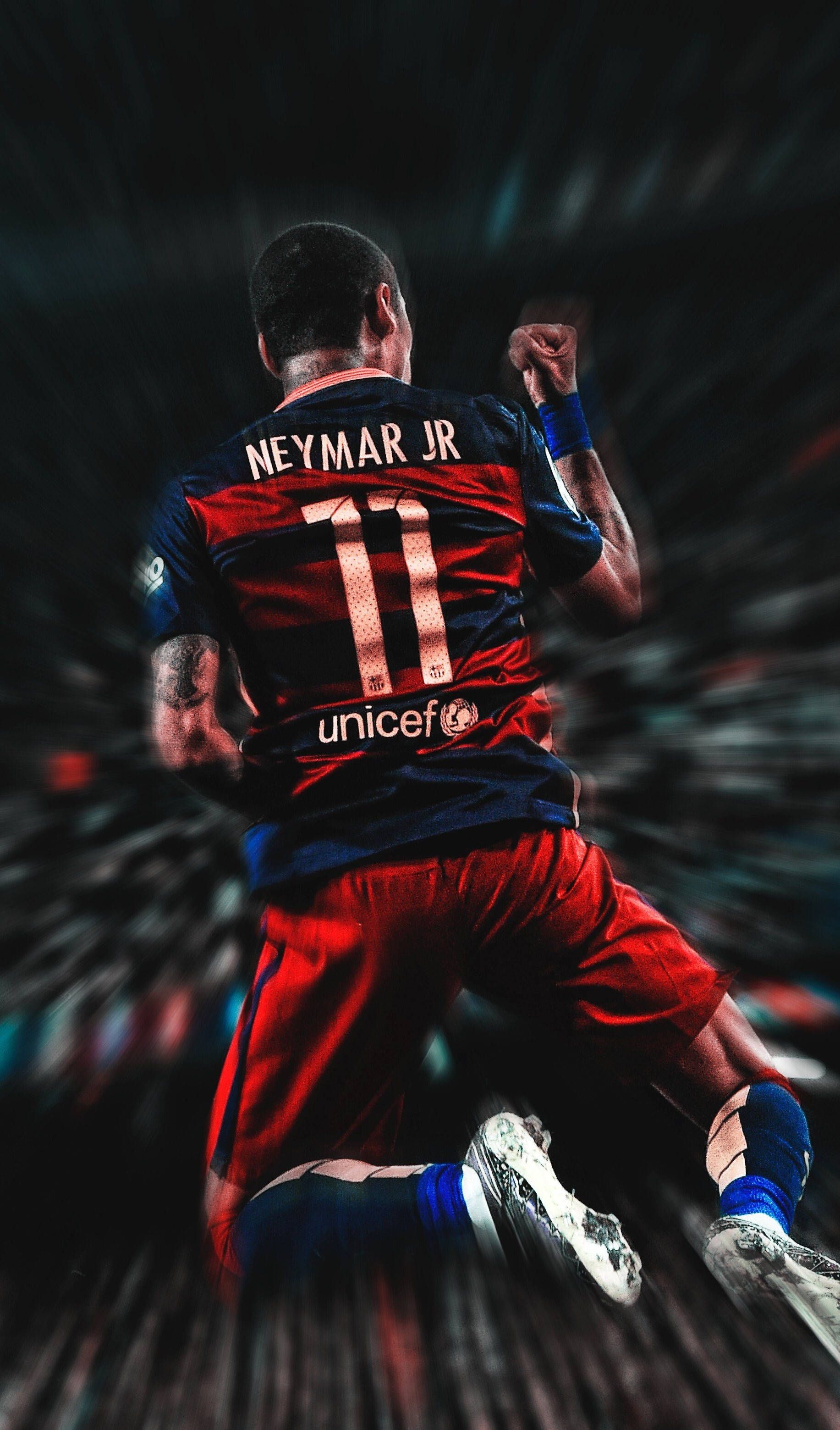 Download Cool Neymar Jr Mid Action Jump Wallpaper