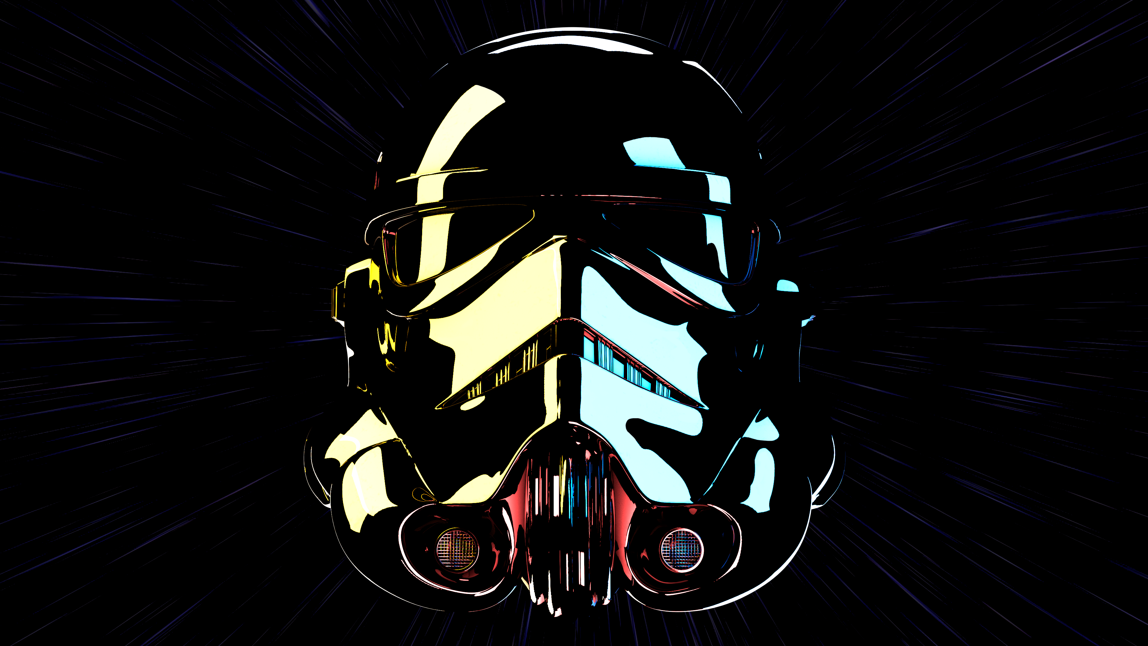 The Clone trooper helmet in a black background - Star Wars