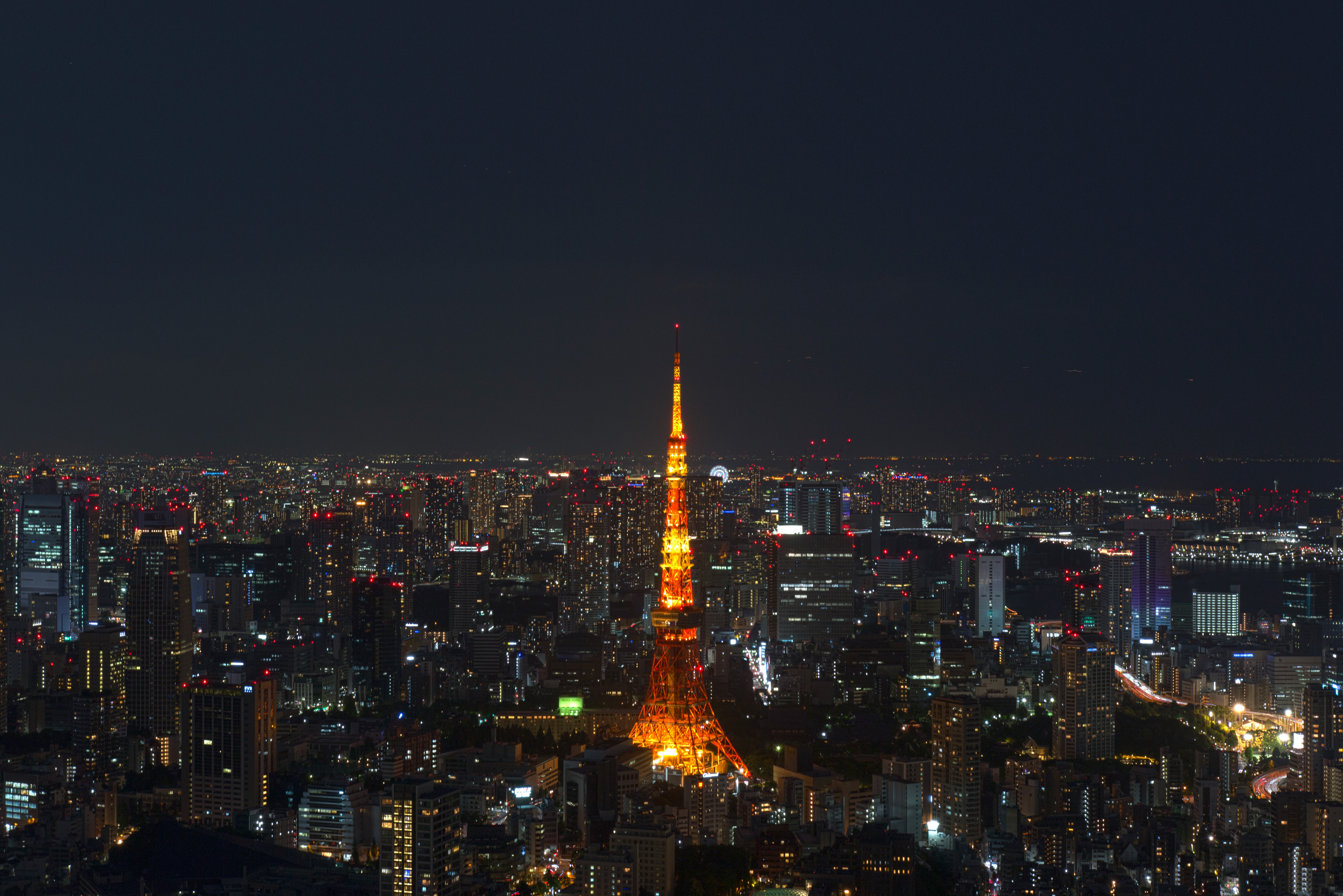 4K, cityscape, lights, Asia, Tokyo Tower, night sky, Tokyo, city Gallery HD Wallpaper