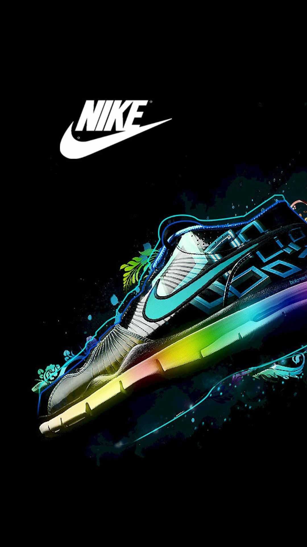 The nike shoe with a rainbow design - Nike