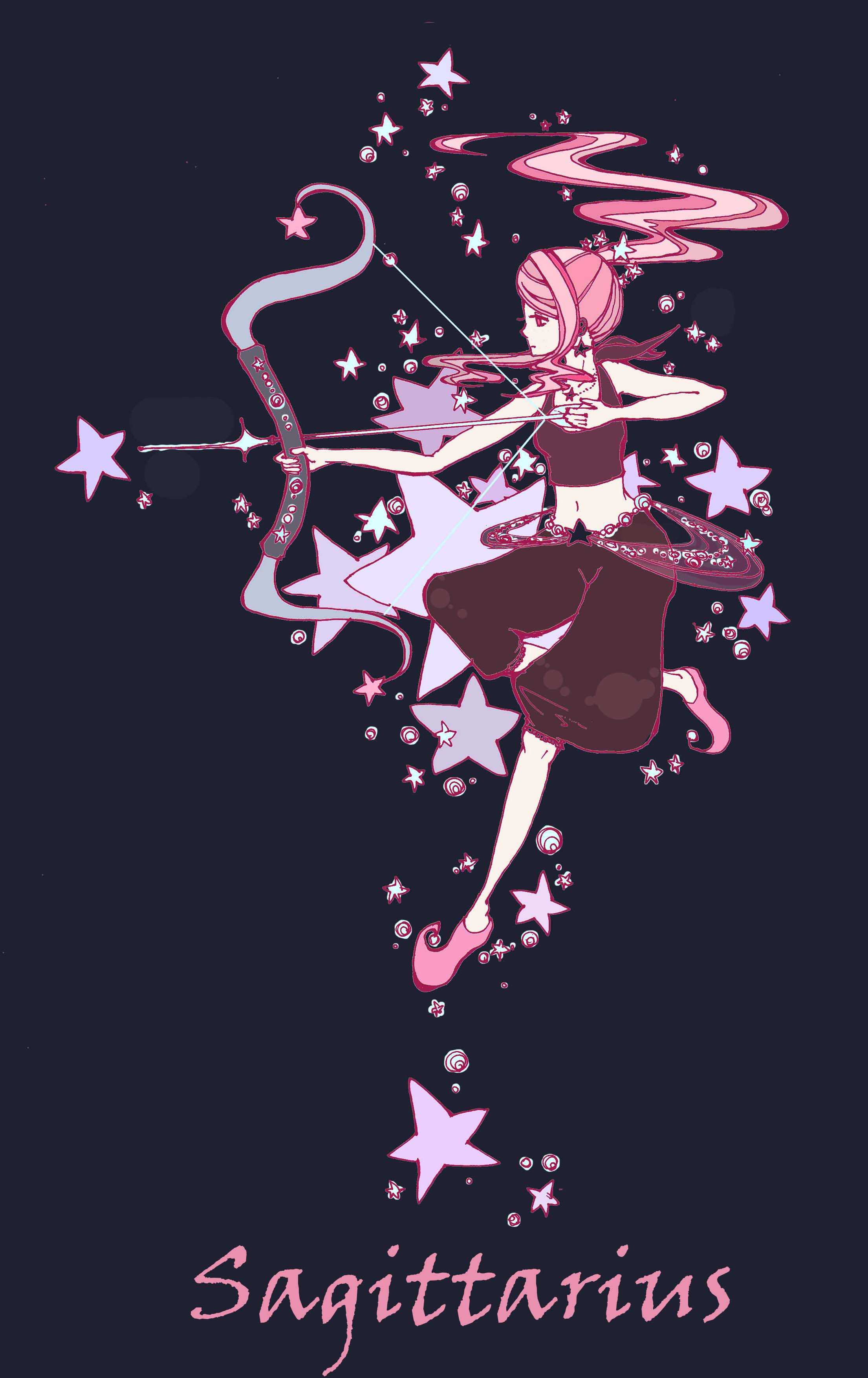 A girl with a bow and arrow - Sagittarius
