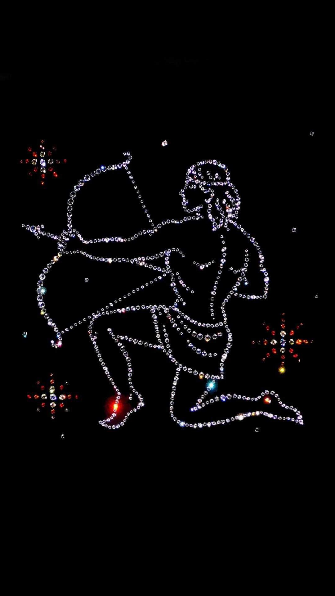 The constellation of Sagittarius, the centaur archer, against a black background - Sagittarius