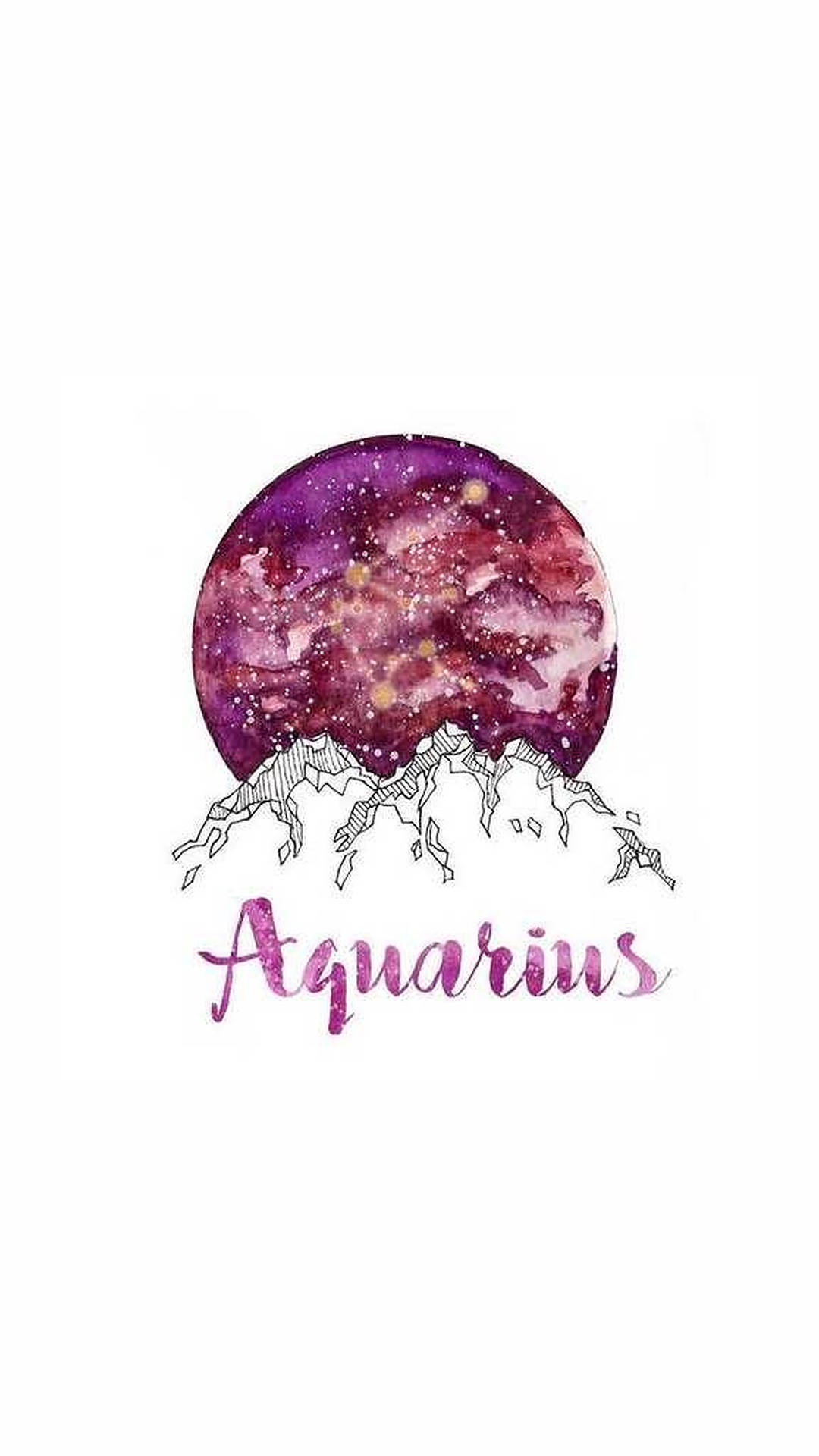 Download Aquarius Zodiac In Magenta Wallpaper