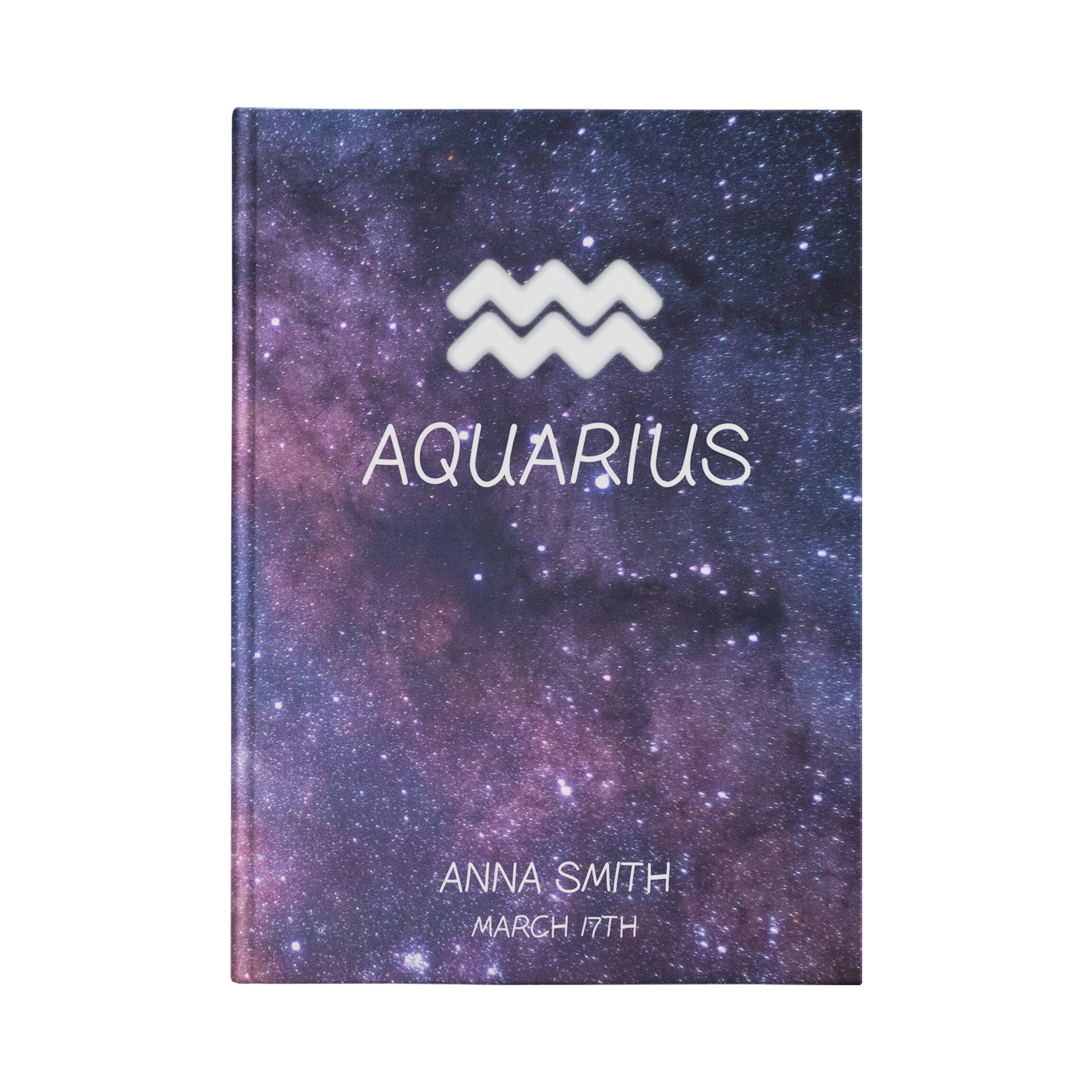 Personalized Aquarius Zodiac Sign Journal Custom Astrology
