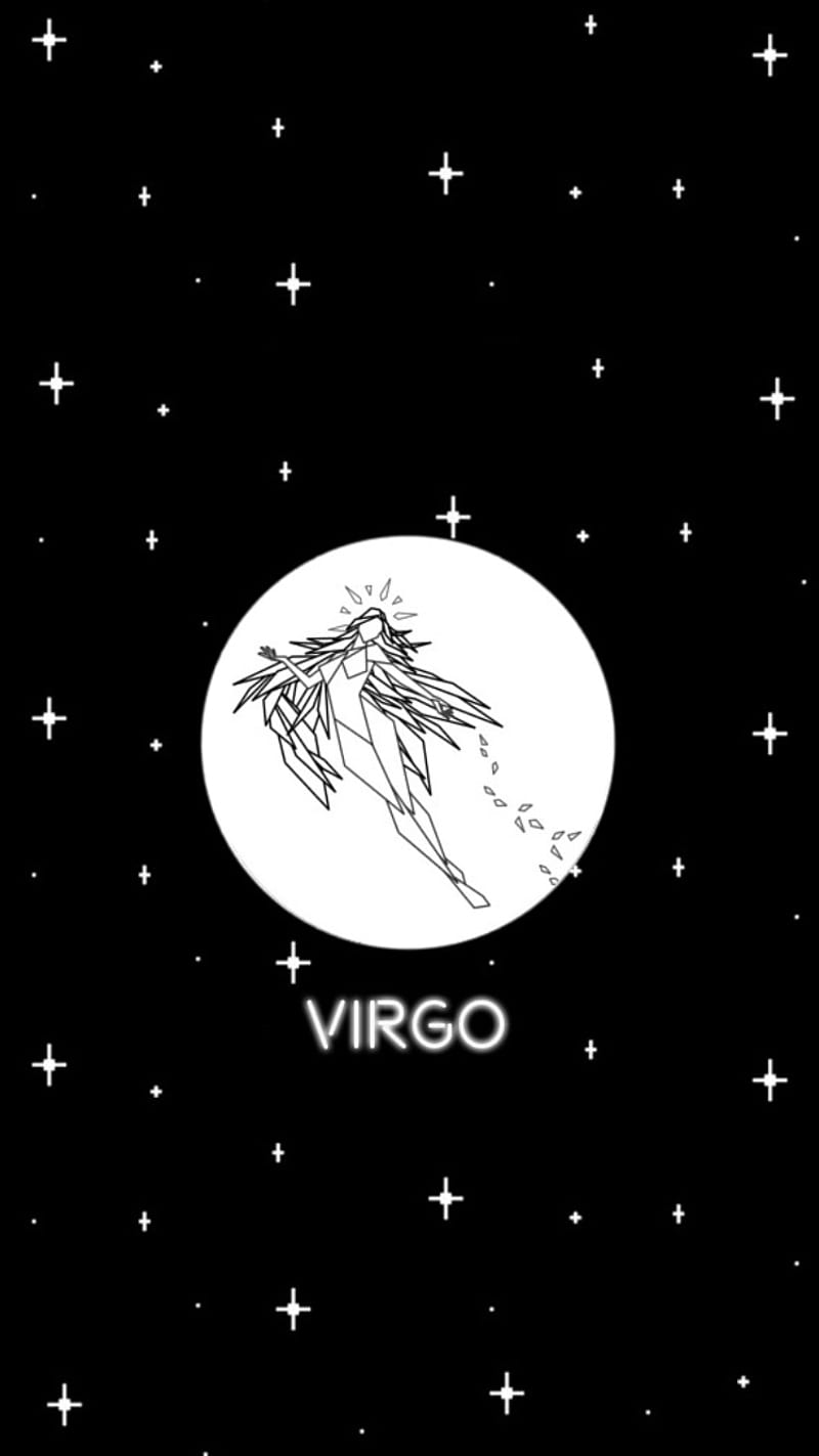 The virgo zodiac sign in black and white - Virgo