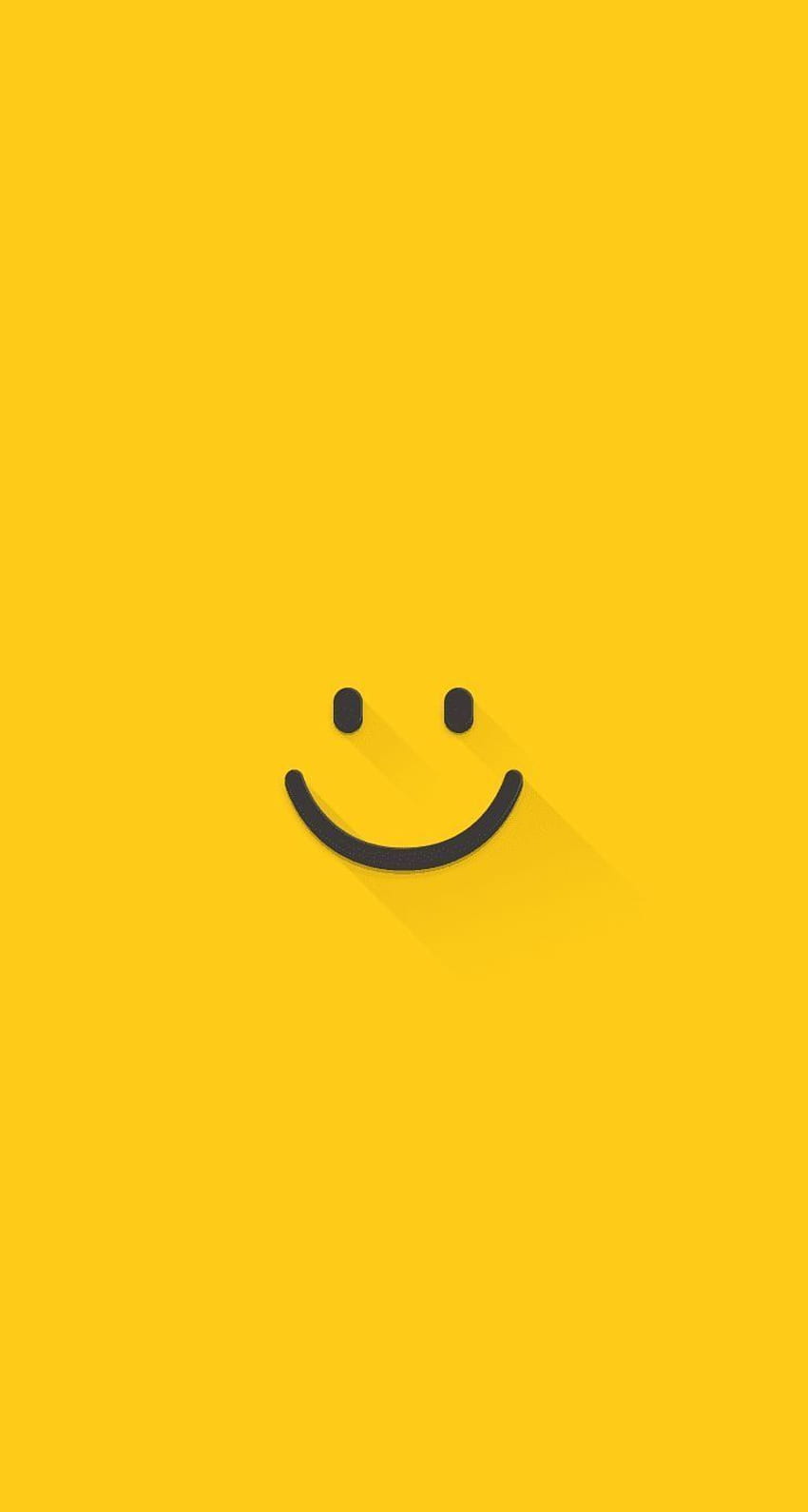A yellow smiley face on an orange background - Smile