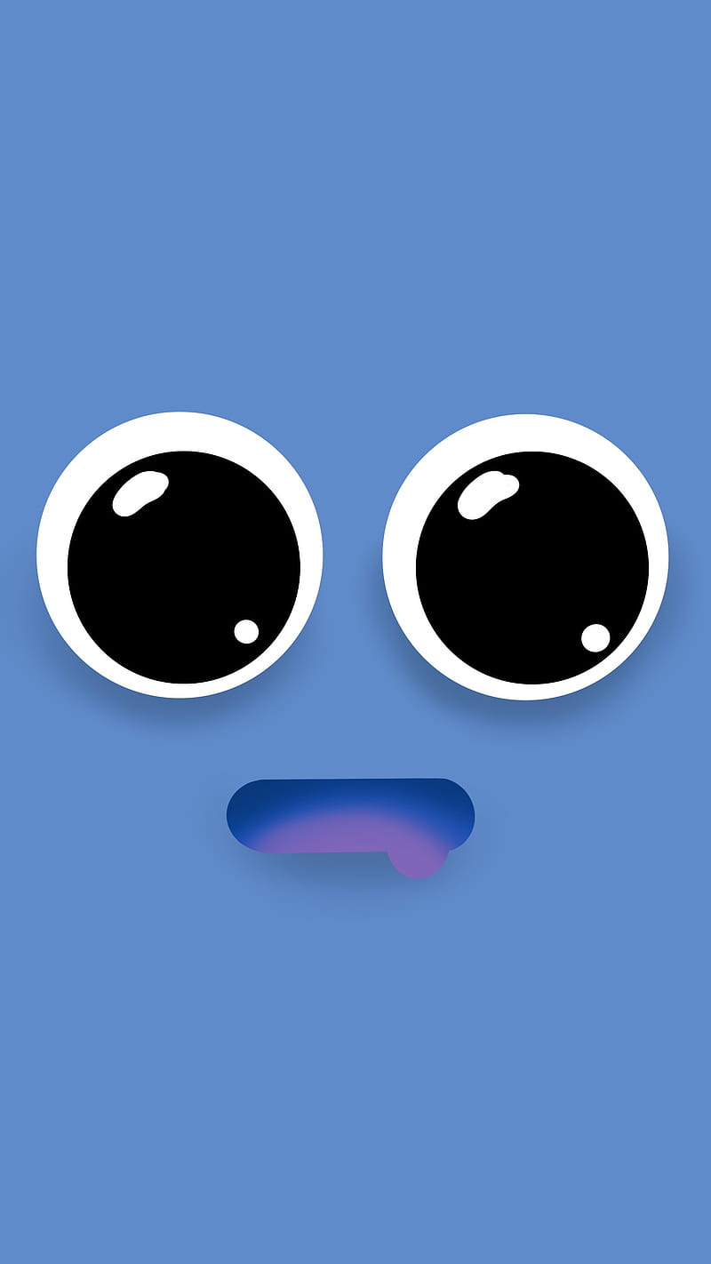 Blue cute smile, emoji, eyes, face, HD phone wallpaper