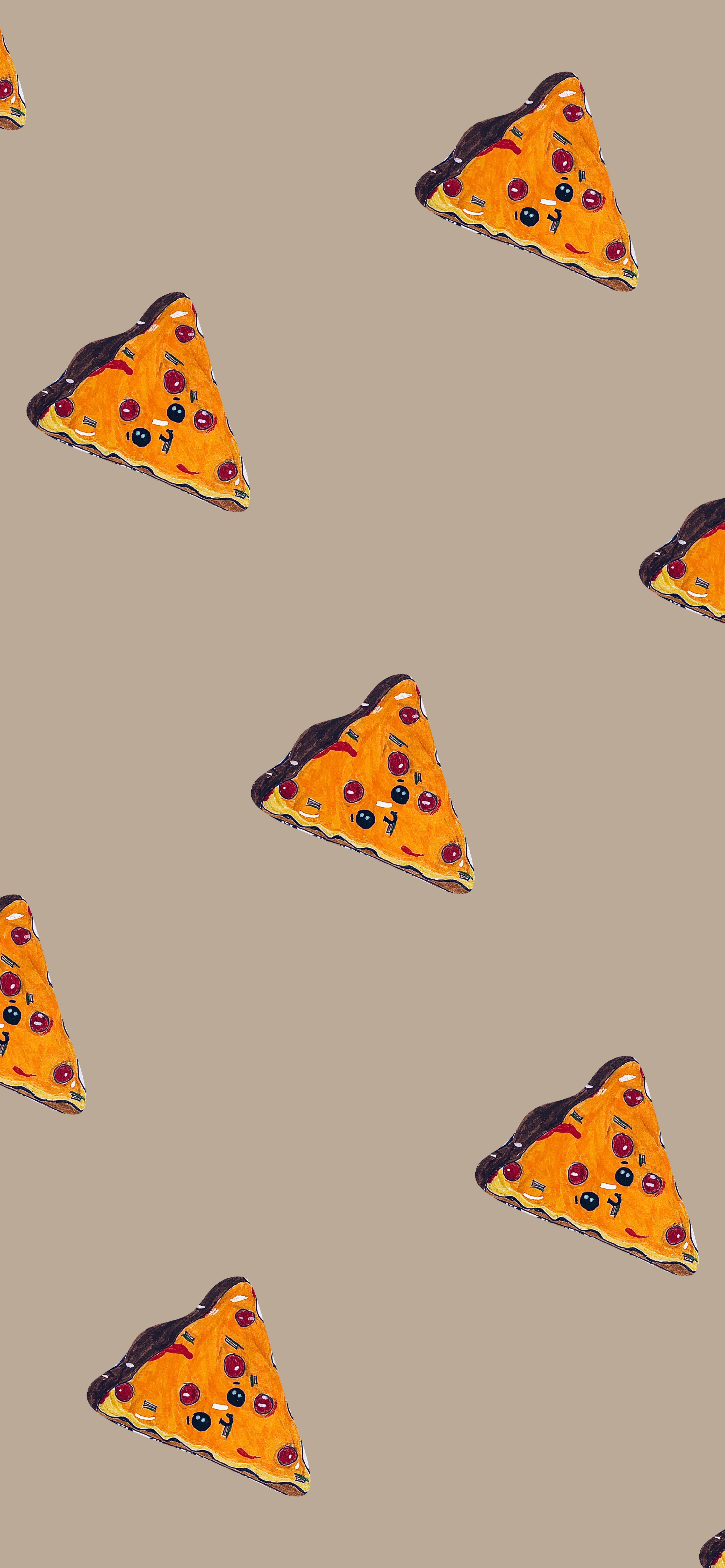 A pattern of slices on top and bottom - Pizza