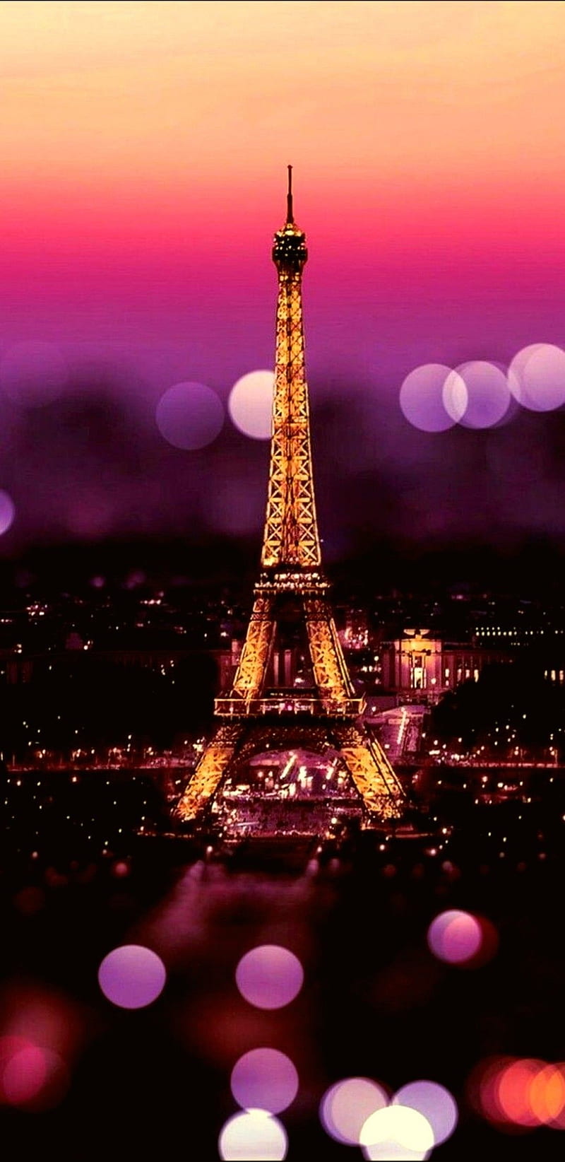 Beautiful Paris, eiffel tower, night, pink, sparkle, tower, HD phone wallpaper