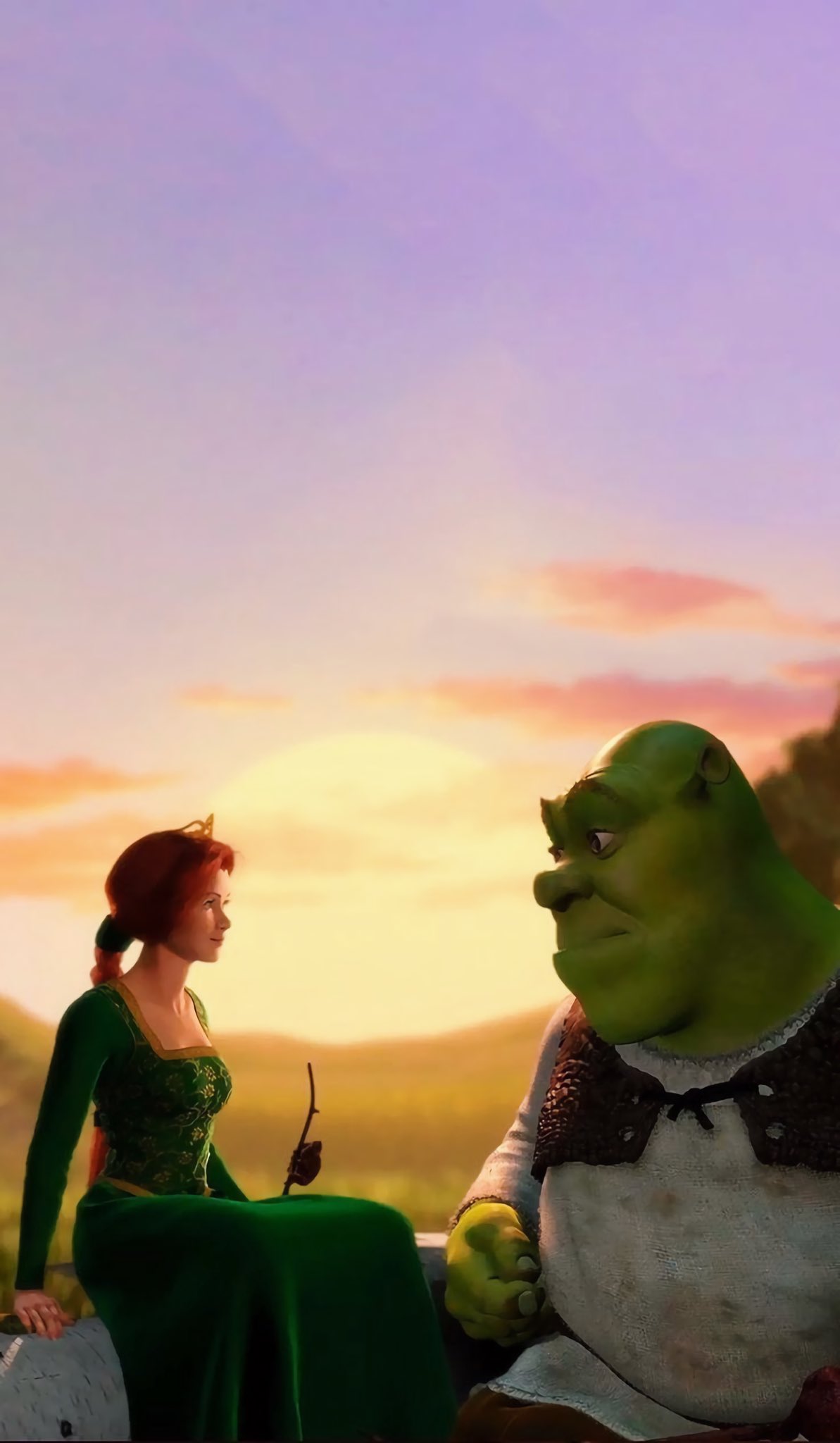 Shrek and fiona in a scene from the movie - Shrek