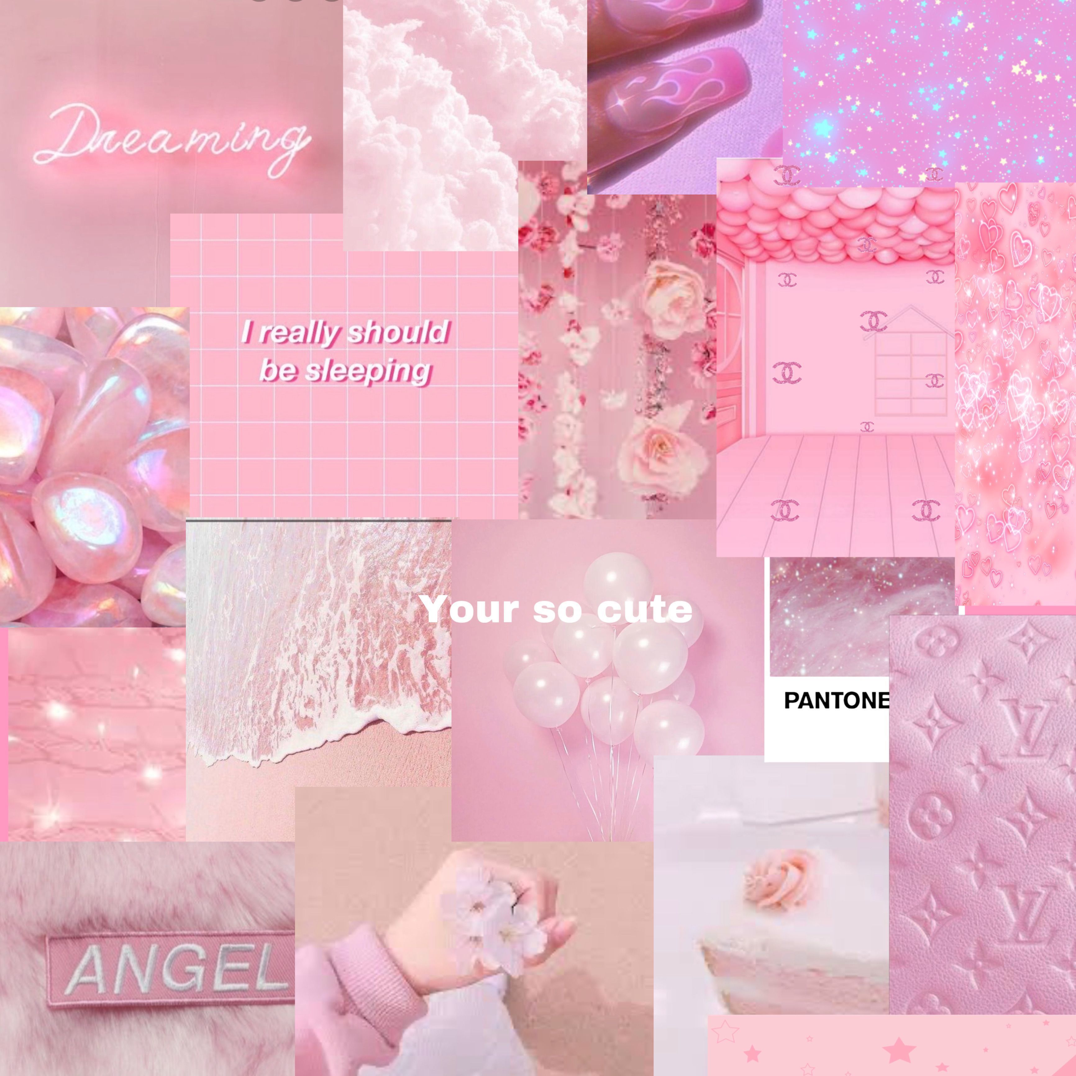 A collage of pink and white items - Cute pink, pink