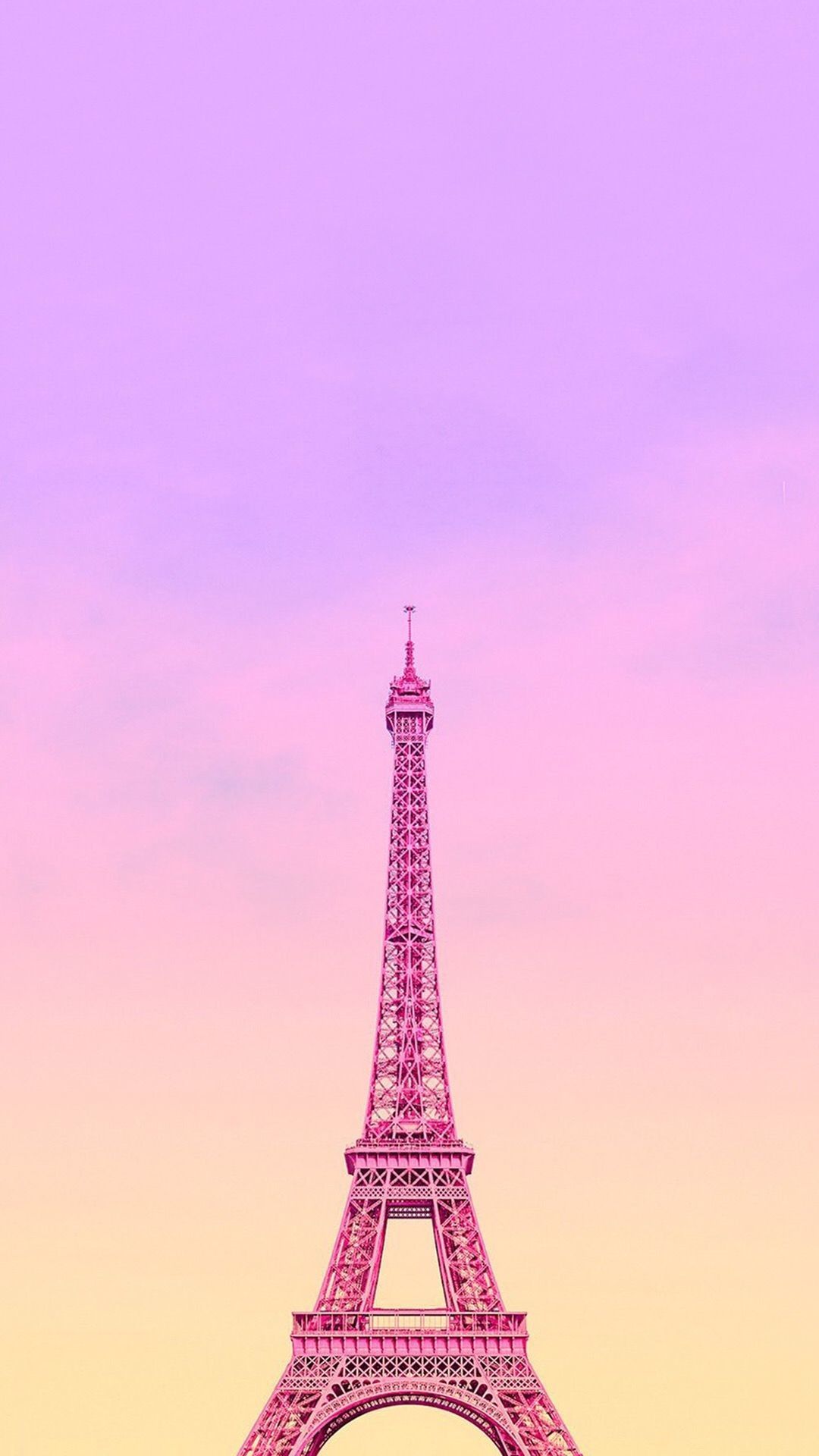 A pink eiffel tower is shown in the sky - Paris