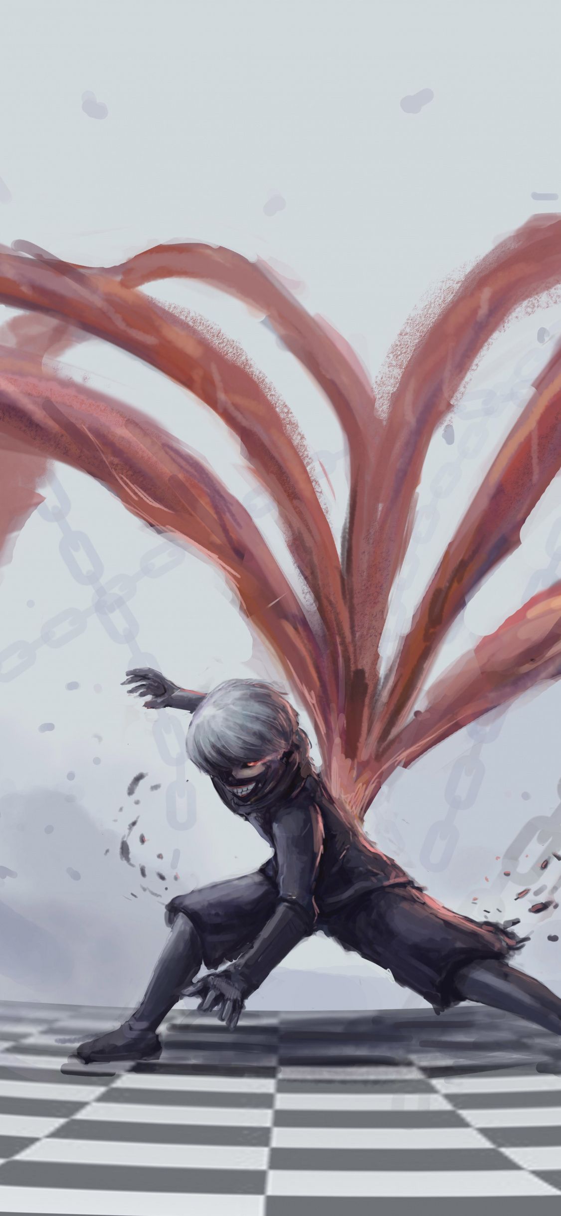 A man with wings is flying through the air - Tokyo Ghoul