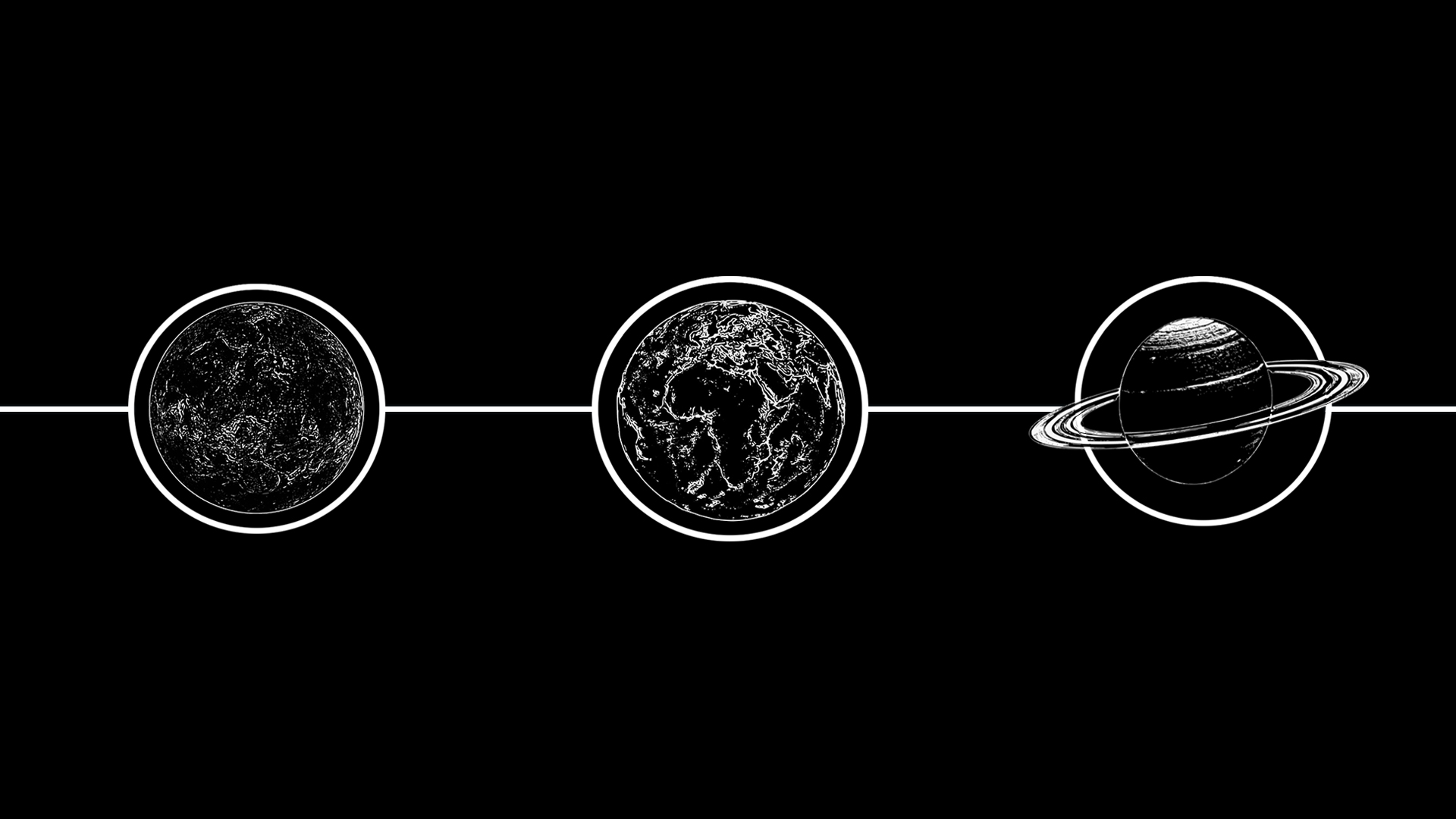 The planets of our solar system in black and white - Saturn