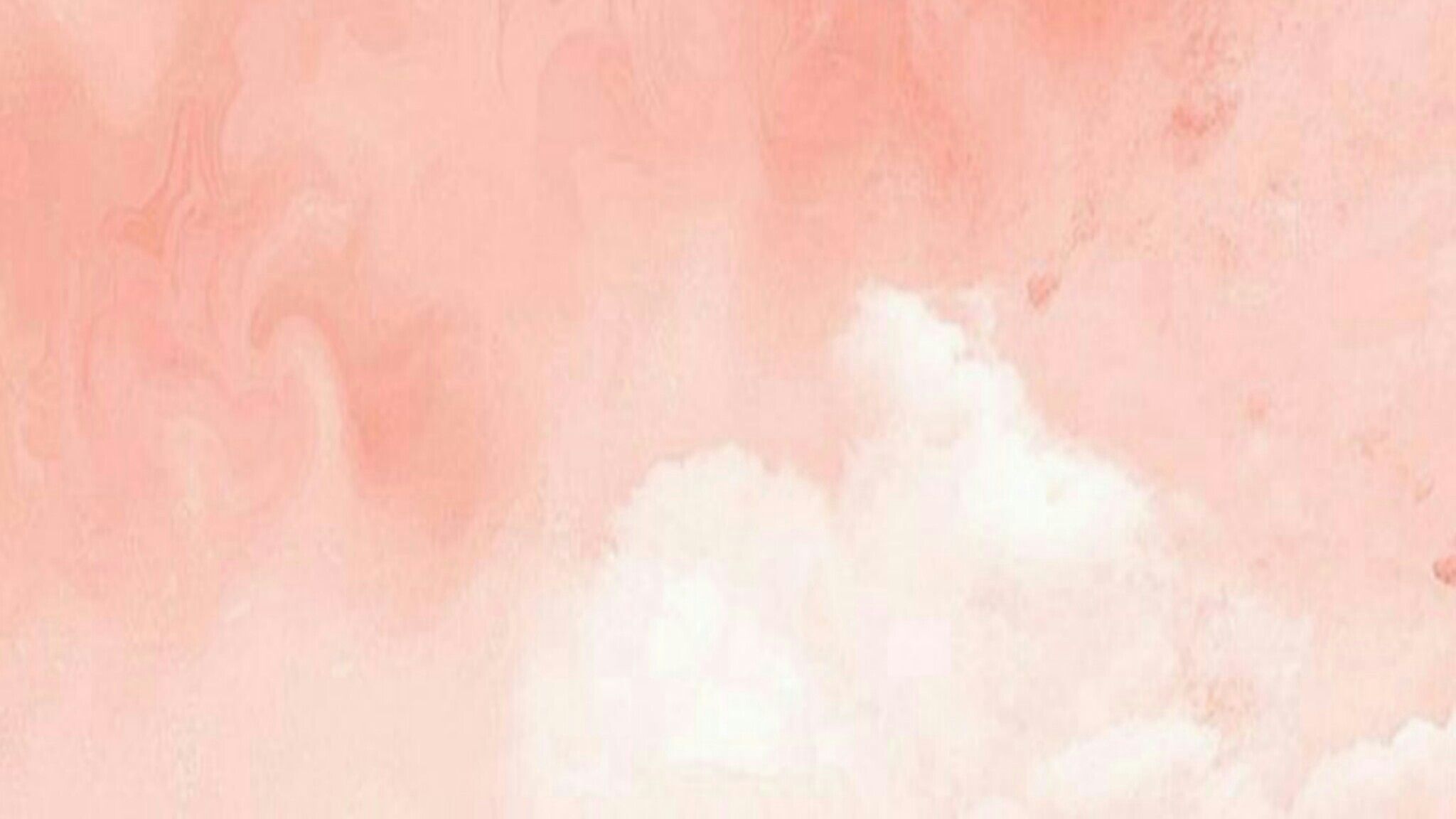 A pink watercolor background with clouds - 2048x1152