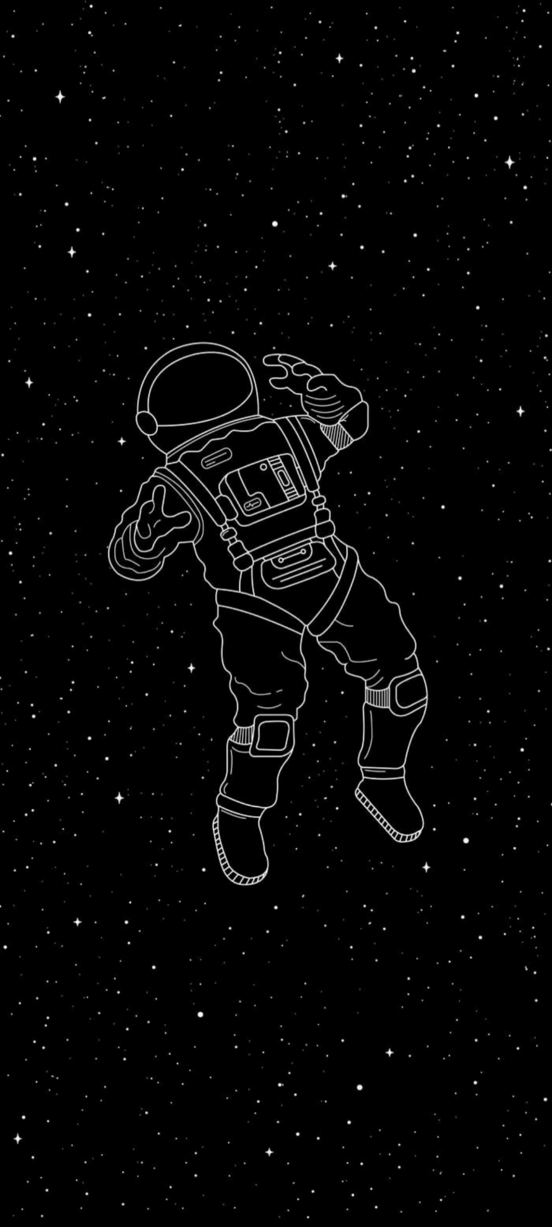 Astronaut, stars, black background, wallpaper, phone background - 1080x2400, space, illustration, astronaut