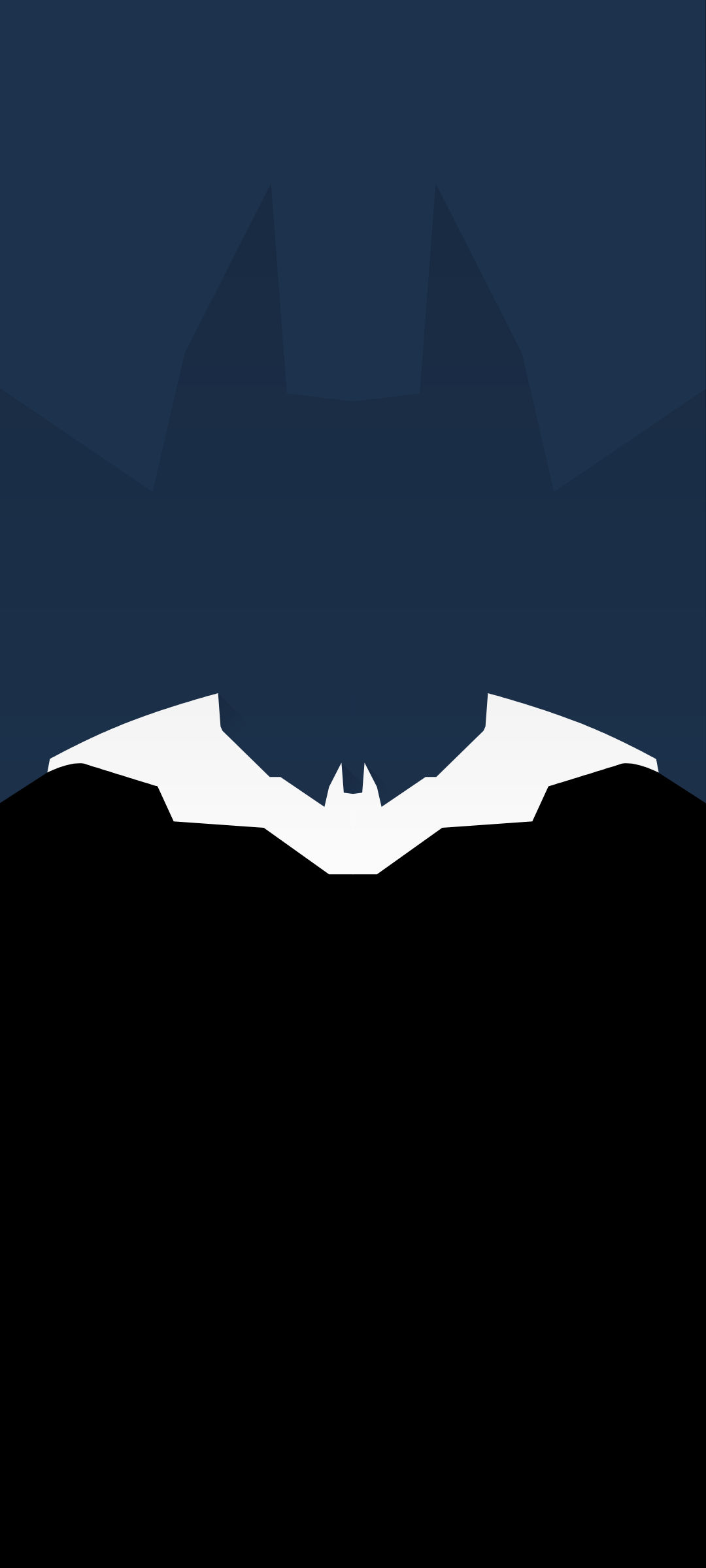 Batman logo on a black and blue background - 1080x2400