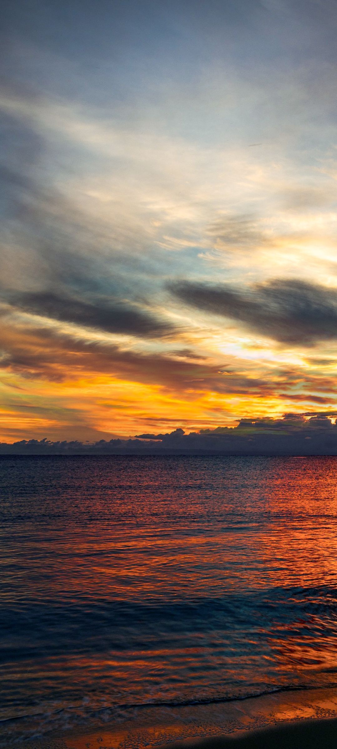Download Sunset, Sea, Clouds, Horizon, Sky, Ocean Wallpaper in 1080x2400 Resolution