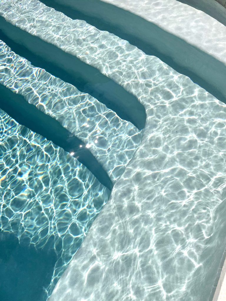 A close up of the steps in a pool - Swimming pool