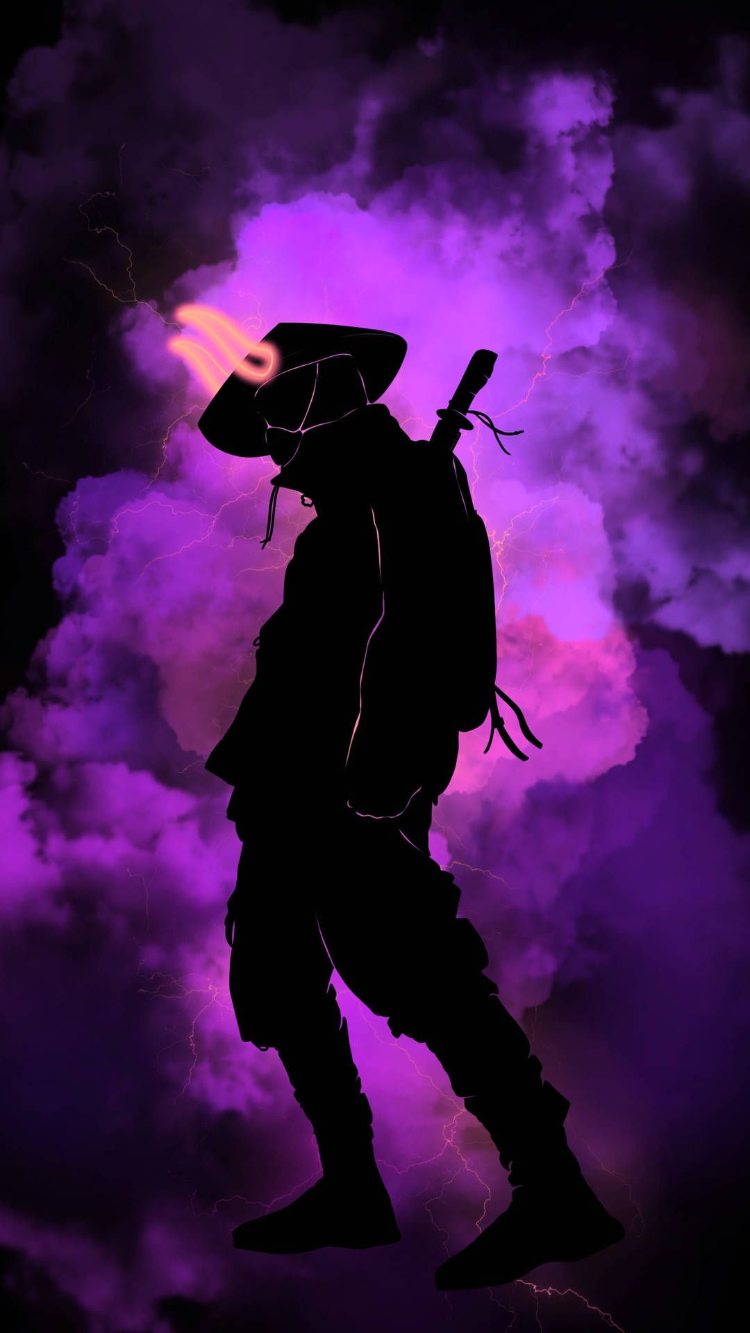 Download Black And Purple Aesthetic Samurai Wallpaper