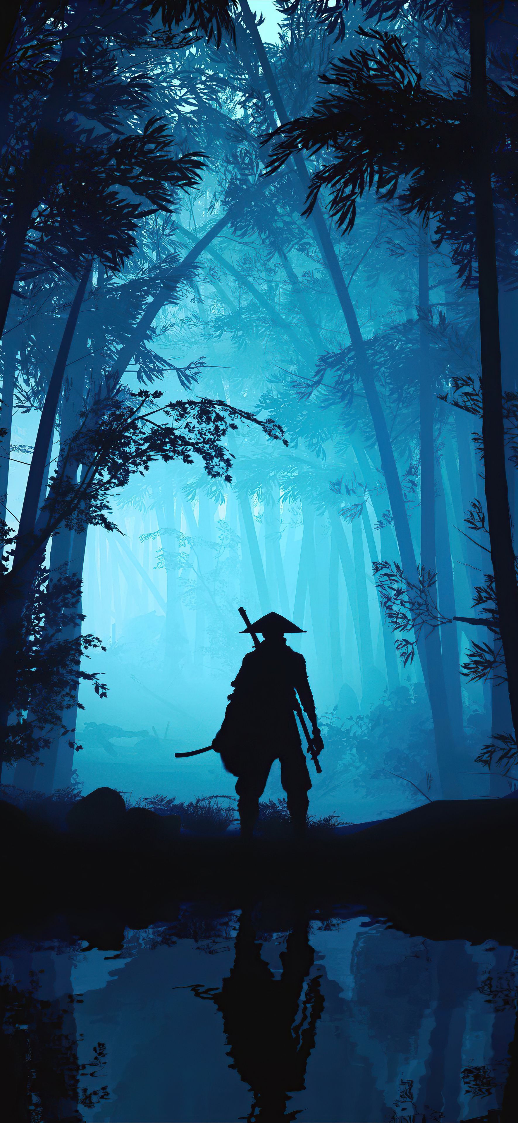 Samurai in the forest wallpaper 1440x2560 for android - Samurai