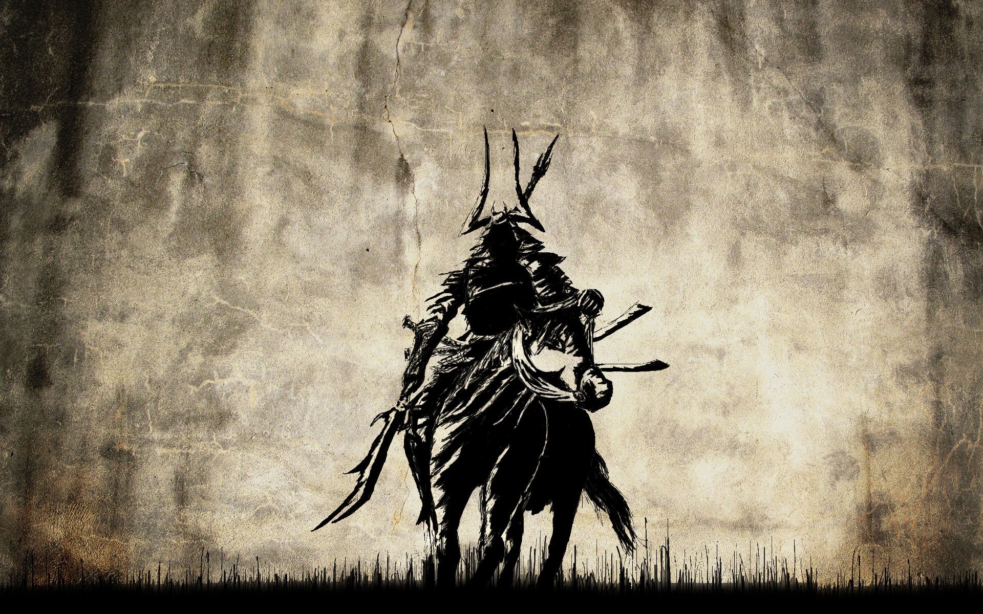 An illustration of a samurai on horseback - Samurai