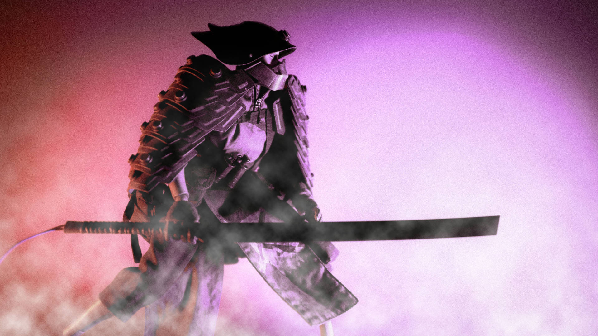 A samurai with a sword and a gas mask - Samurai