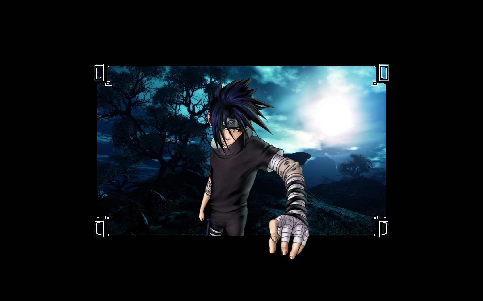 A picture of an animated character with long hair - Sasuke Uchiha