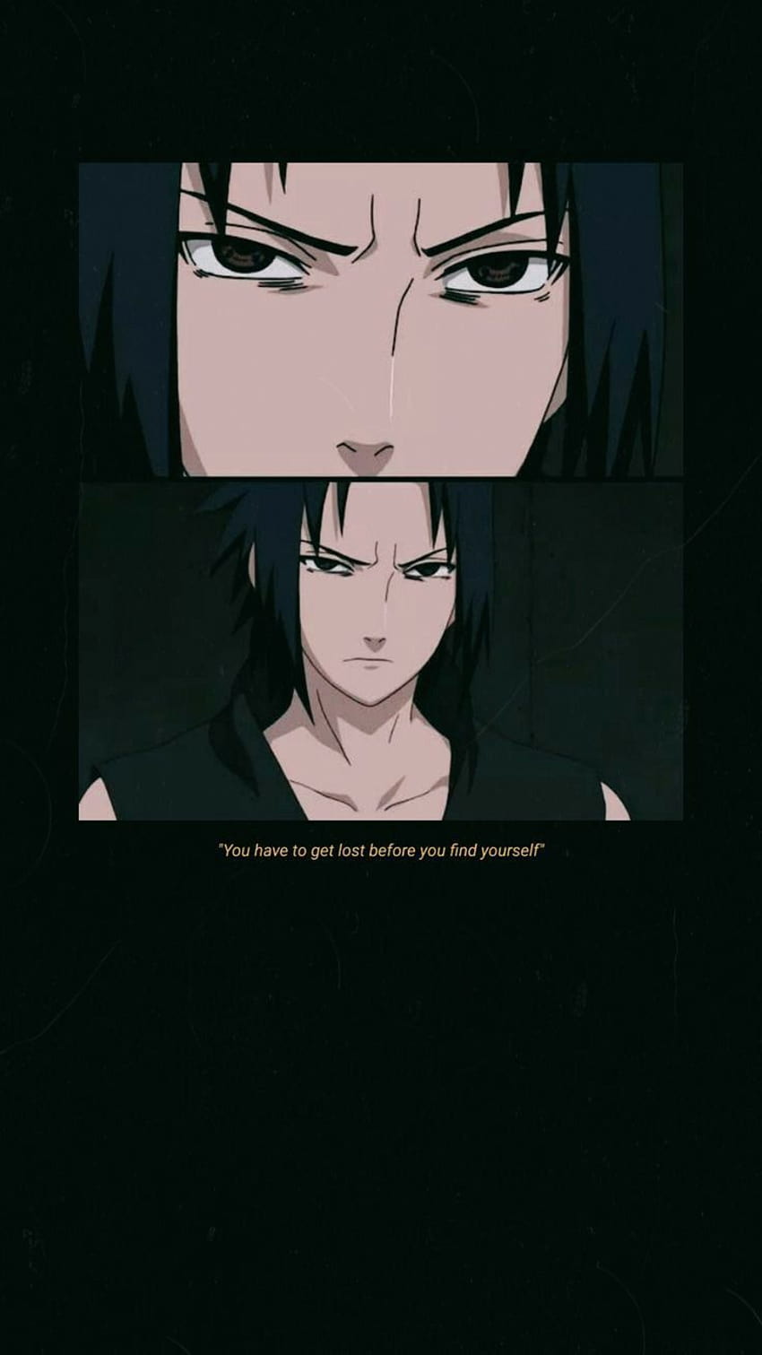 Anime wallpaper with two different faces - Sasuke Uchiha