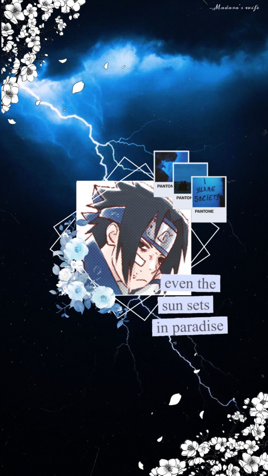 A picture of anime with the words, i'm sorry - Sasuke Uchiha
