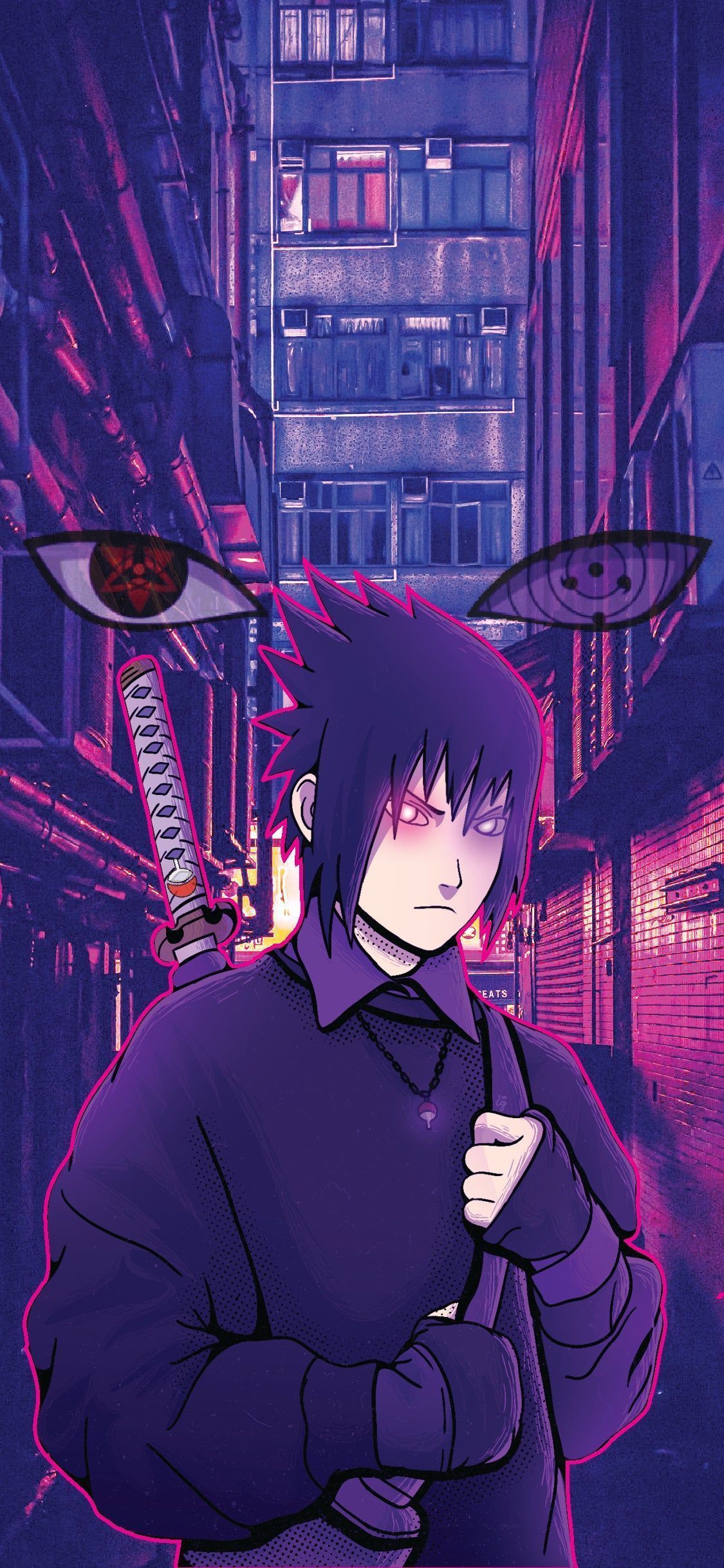 I made this Wallpaper with Sasuke from Naruto Shipudden, in PS and InDesign and I think you guys might like. What do you think
