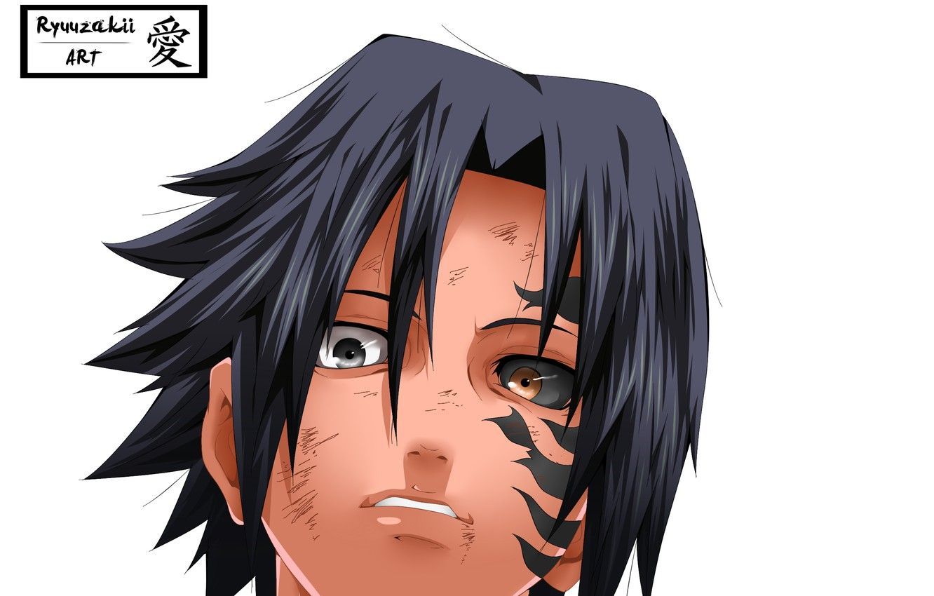 A cartoon character with black hair and blue eyes - Sasuke Uchiha