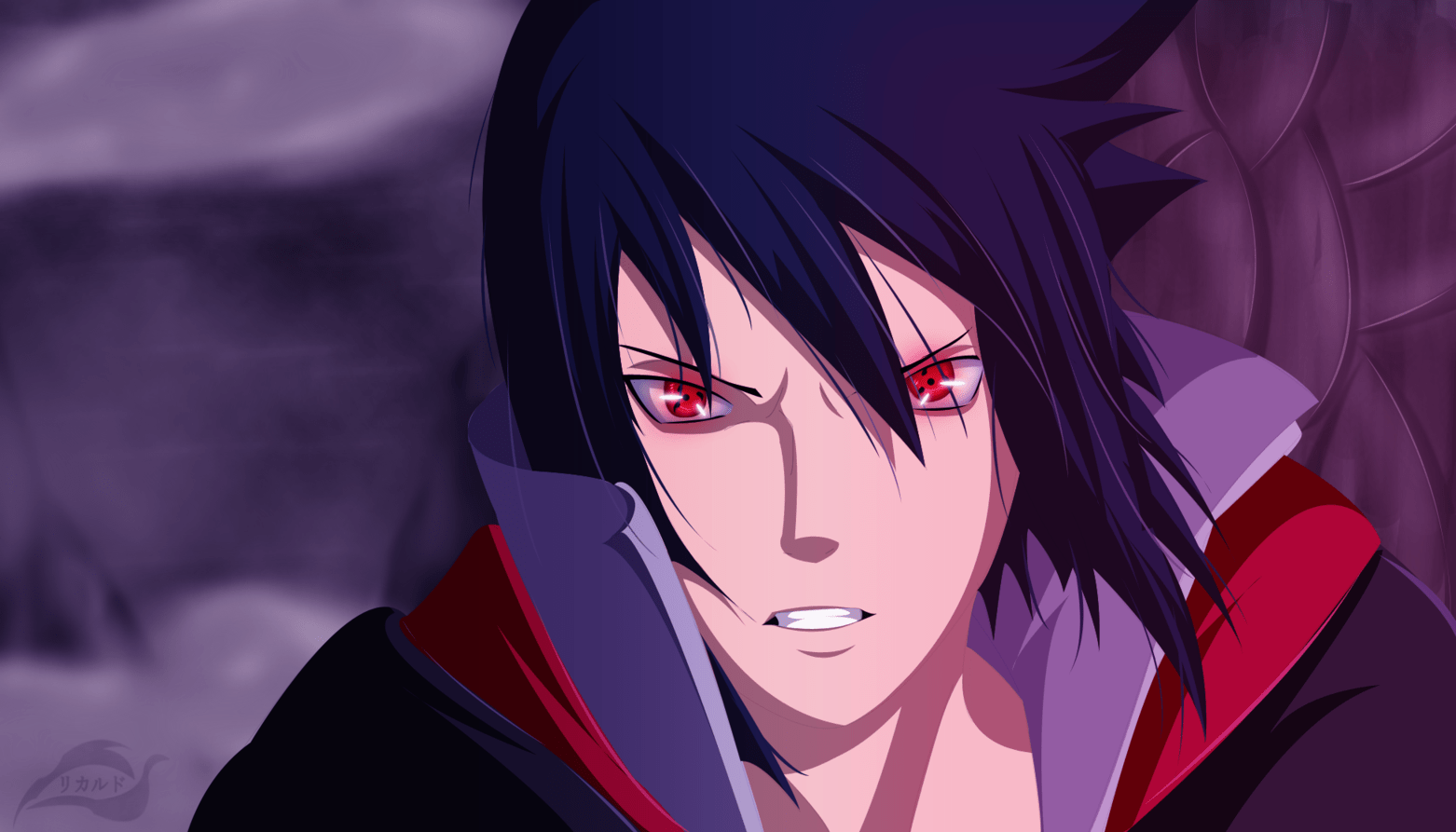 Anime character with red eyes and black hair - Sasuke Uchiha