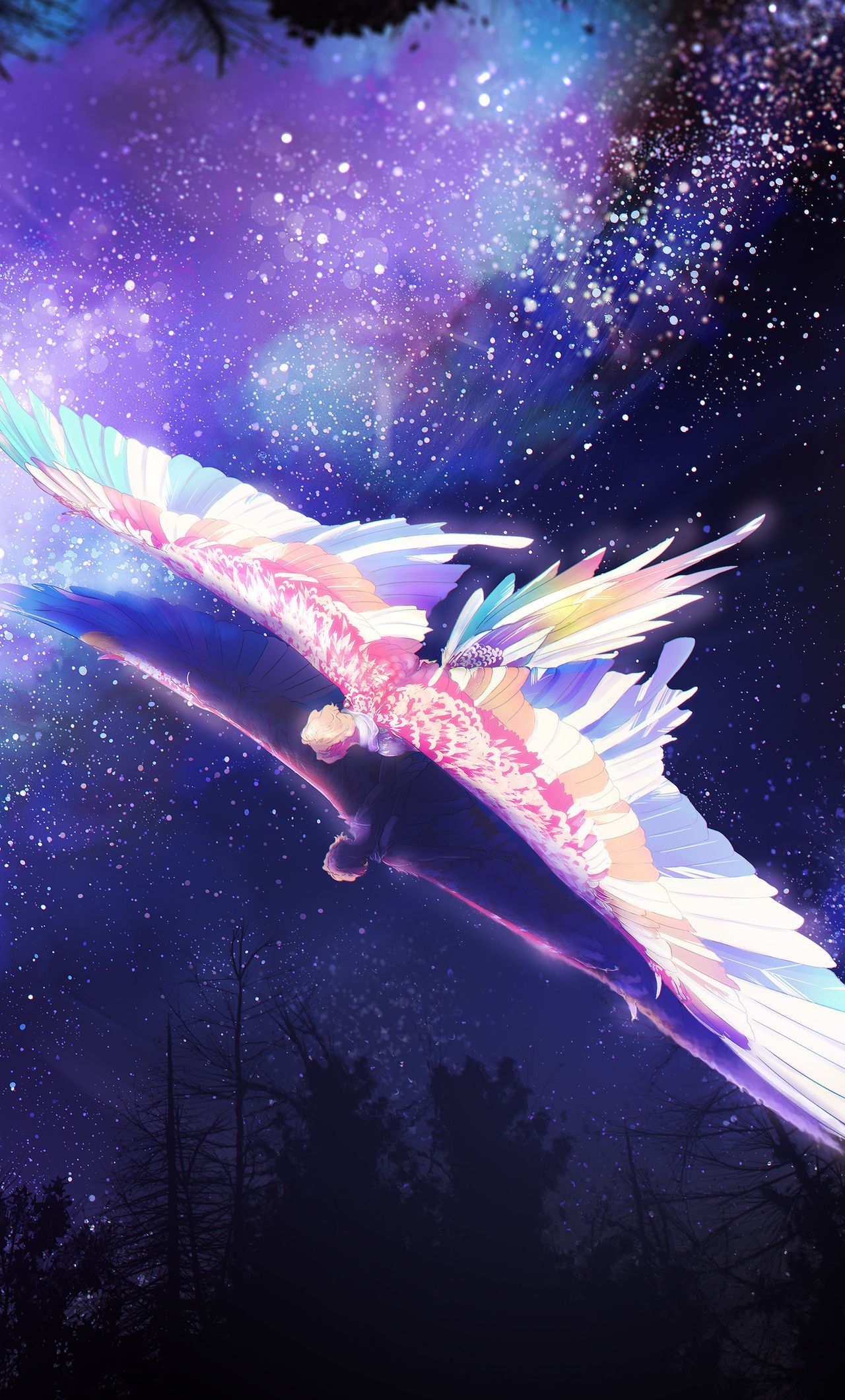 A colorful bird flying in the sky - Wings