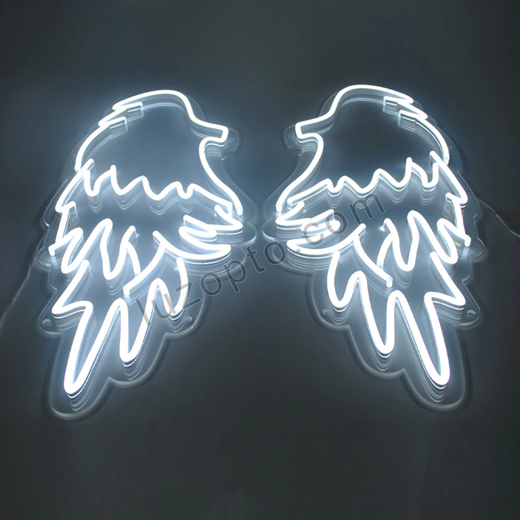 Two neon wings with feathers on them - Wings