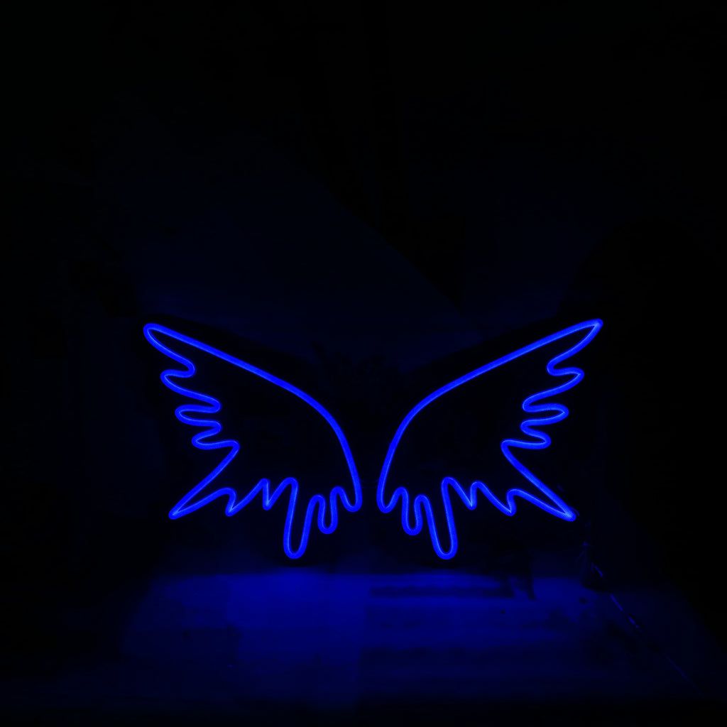 Neon wings on a dark background - Wings