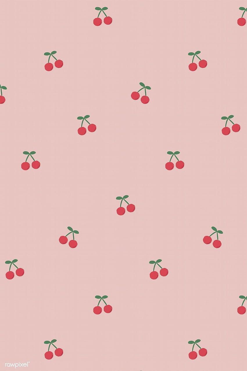 Red cherry pattern on a pink background - Cherry