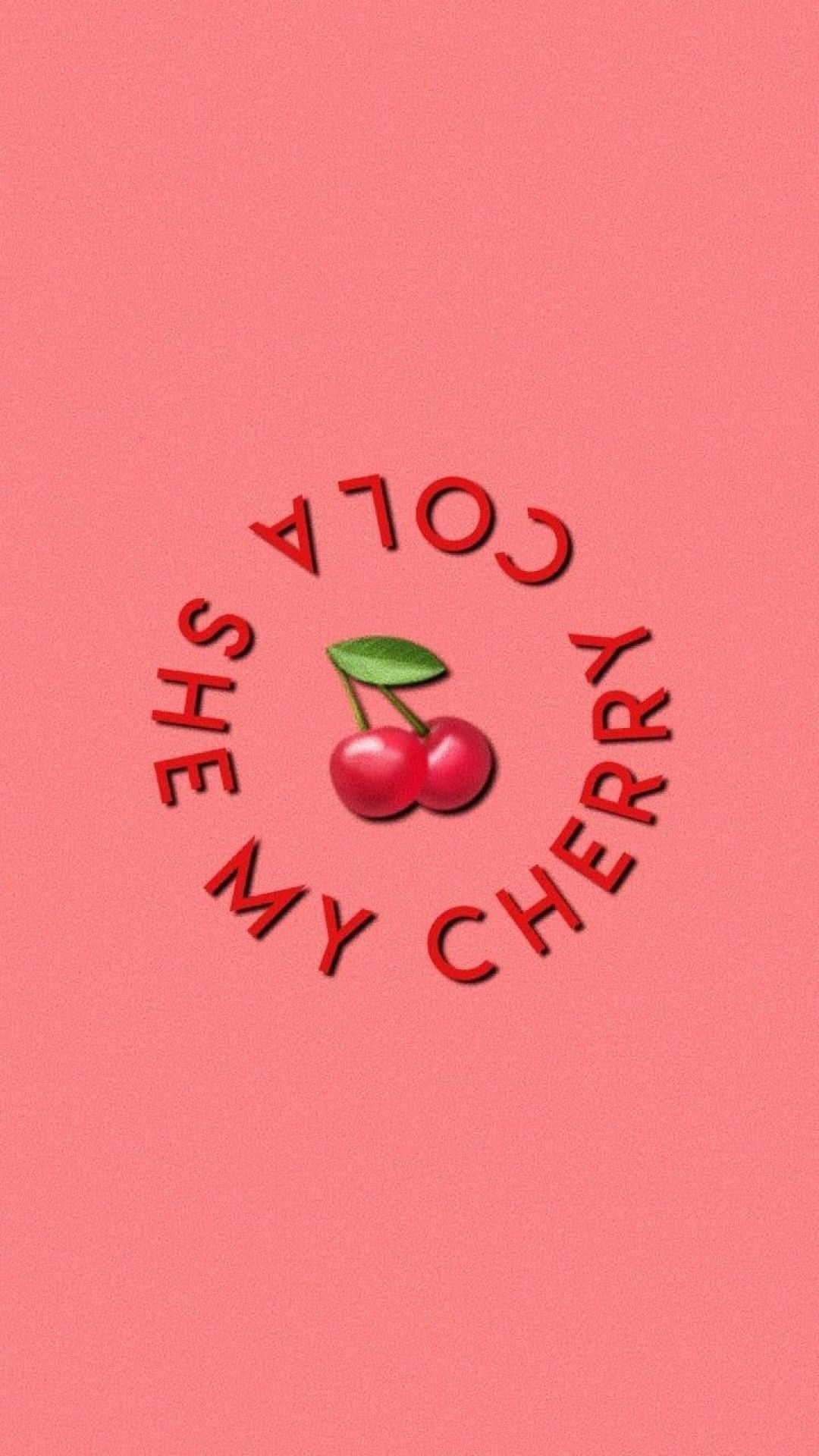 A pink background with the words, cody she's cherry - Cherry