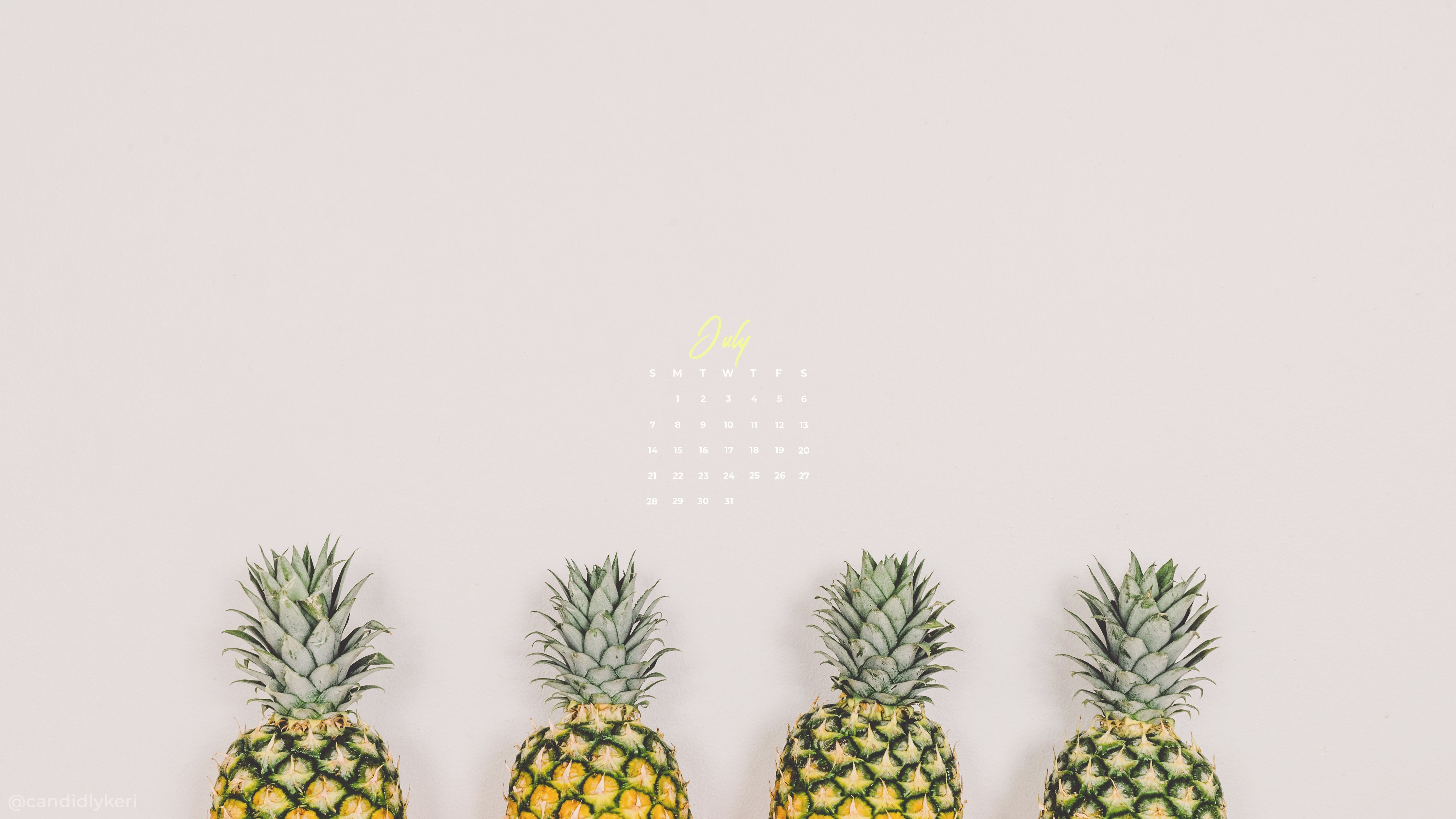 A calendar with pineapples on it - Pineapple