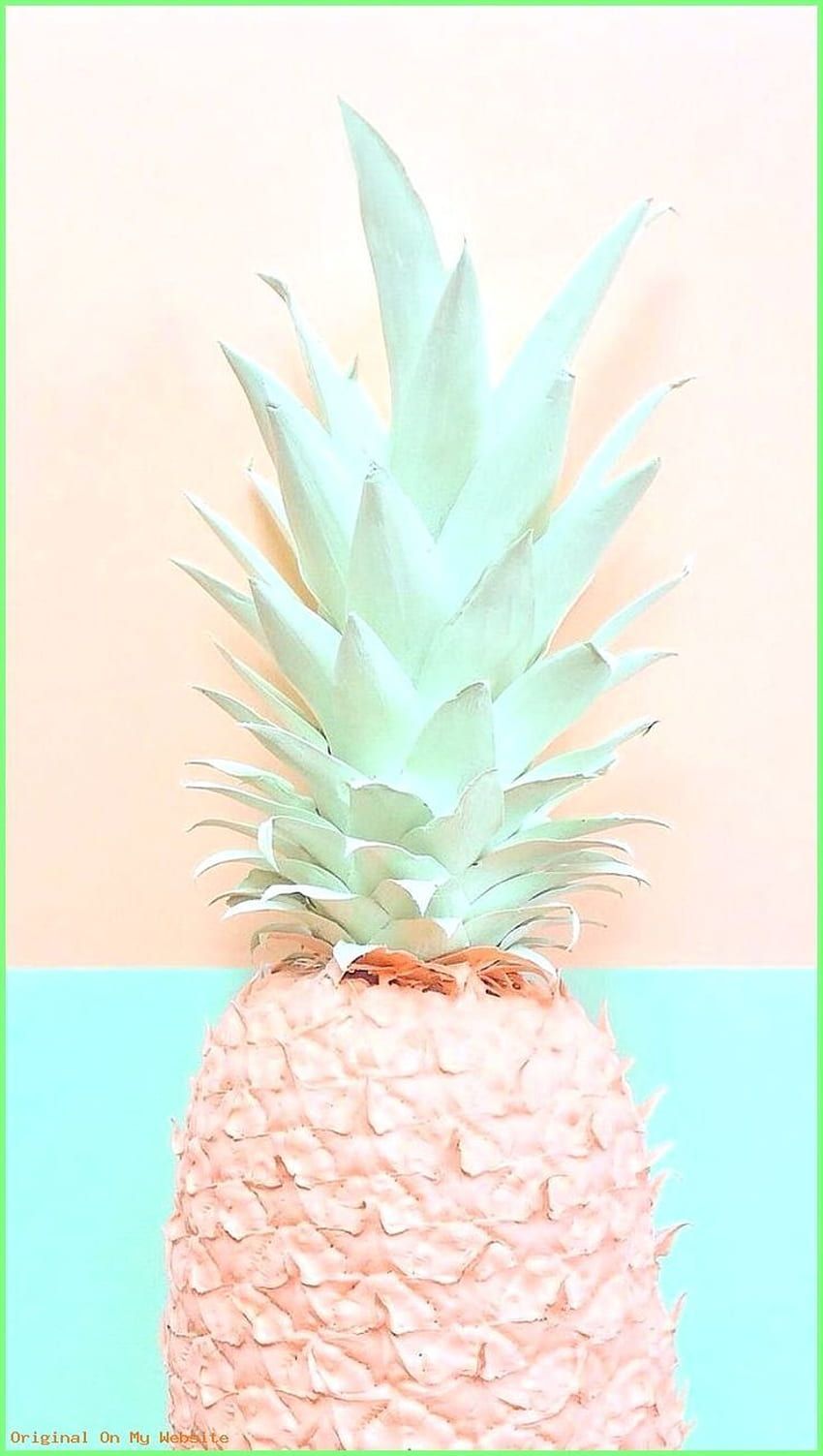 A pineapple with a pink and blue background - Pineapple