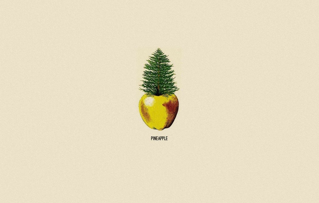 Wallpaper Apple, minimalism, pineapple, pine image for desktop, section минимализм