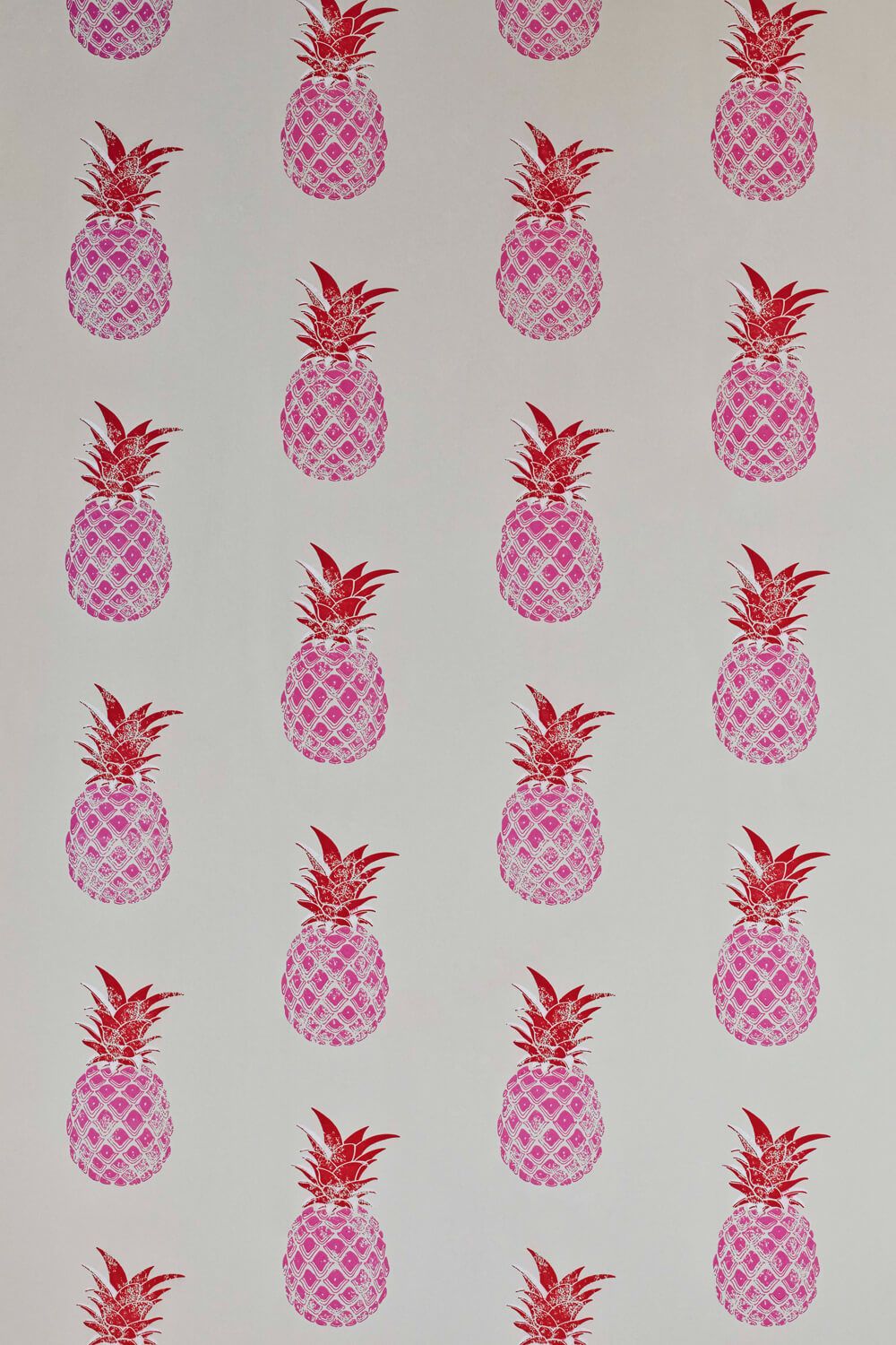 Pink pineapple wallpaper in a choice of pink or red - Pineapple