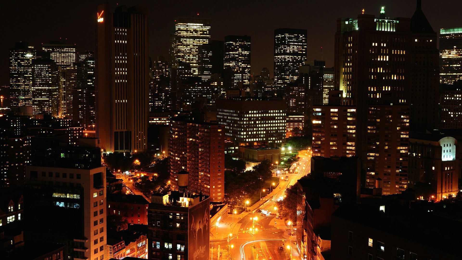 A city at night with lit up buildings - Miami