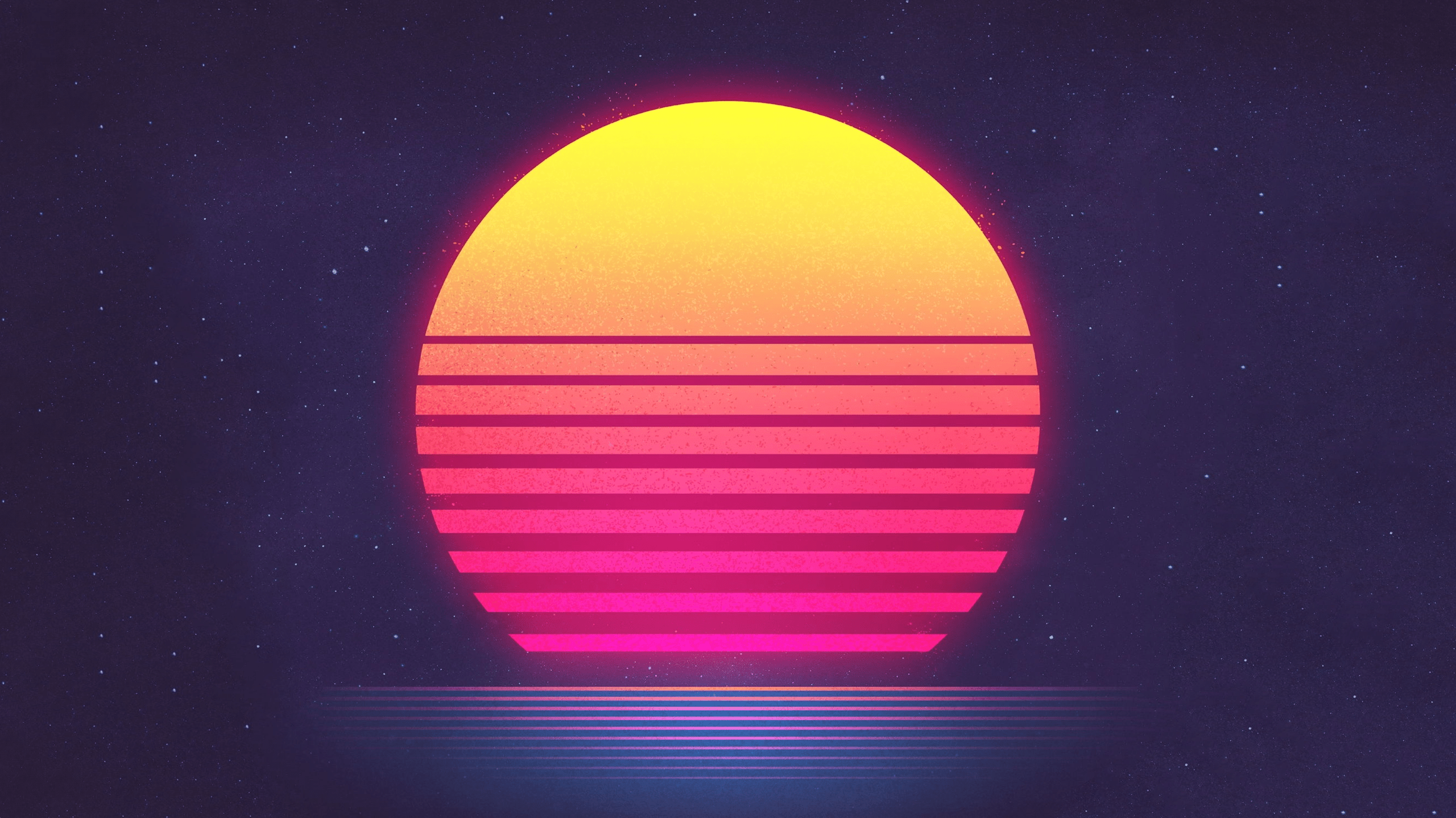 A colorful sunset with a purple and pink gradient - Synthwave