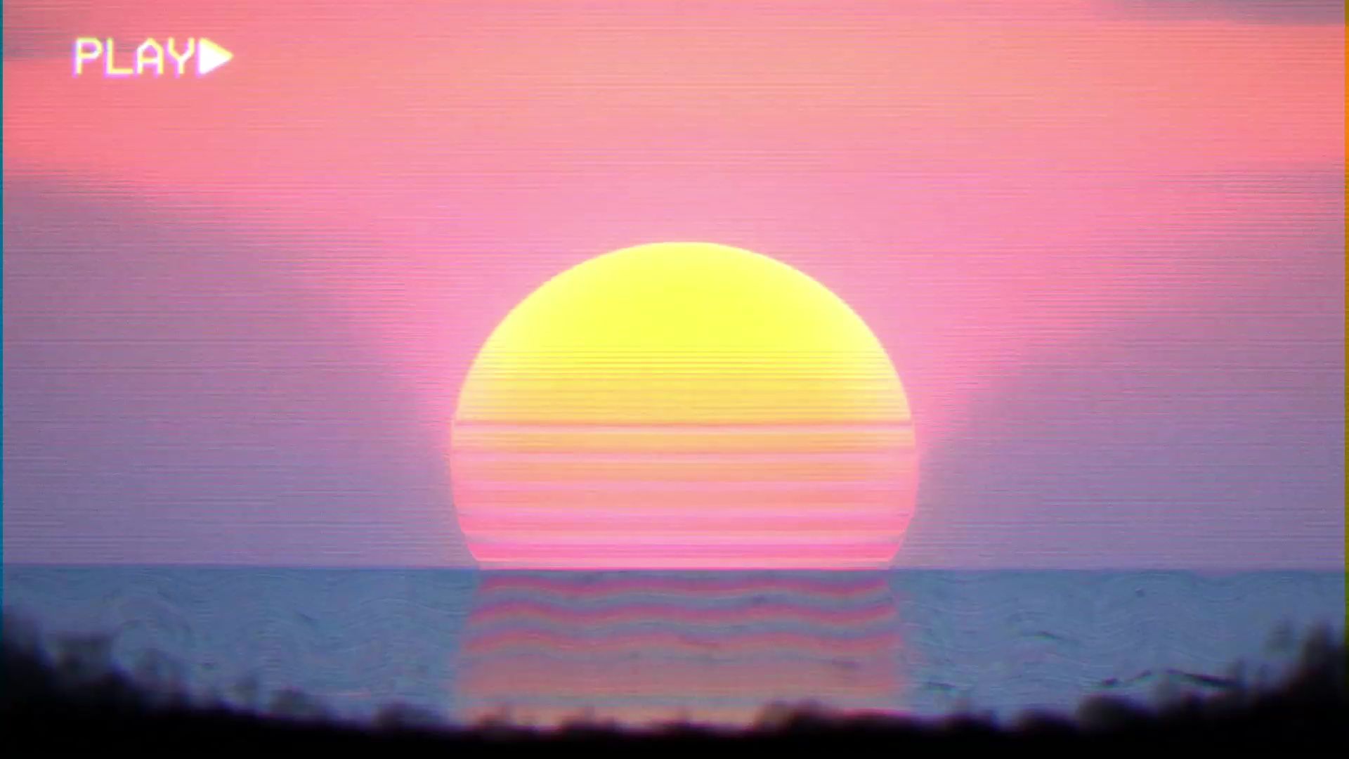 A sunset with an orange and pink sky - Synthwave