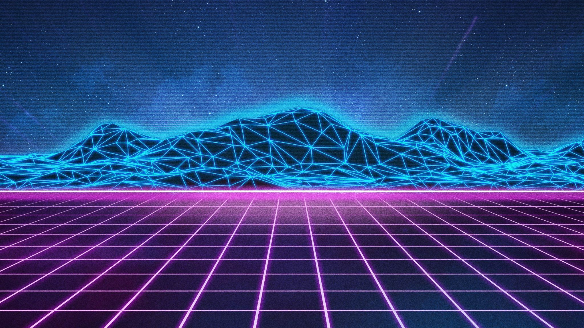 Synthwave wallpaper in 2048x1152 resolution