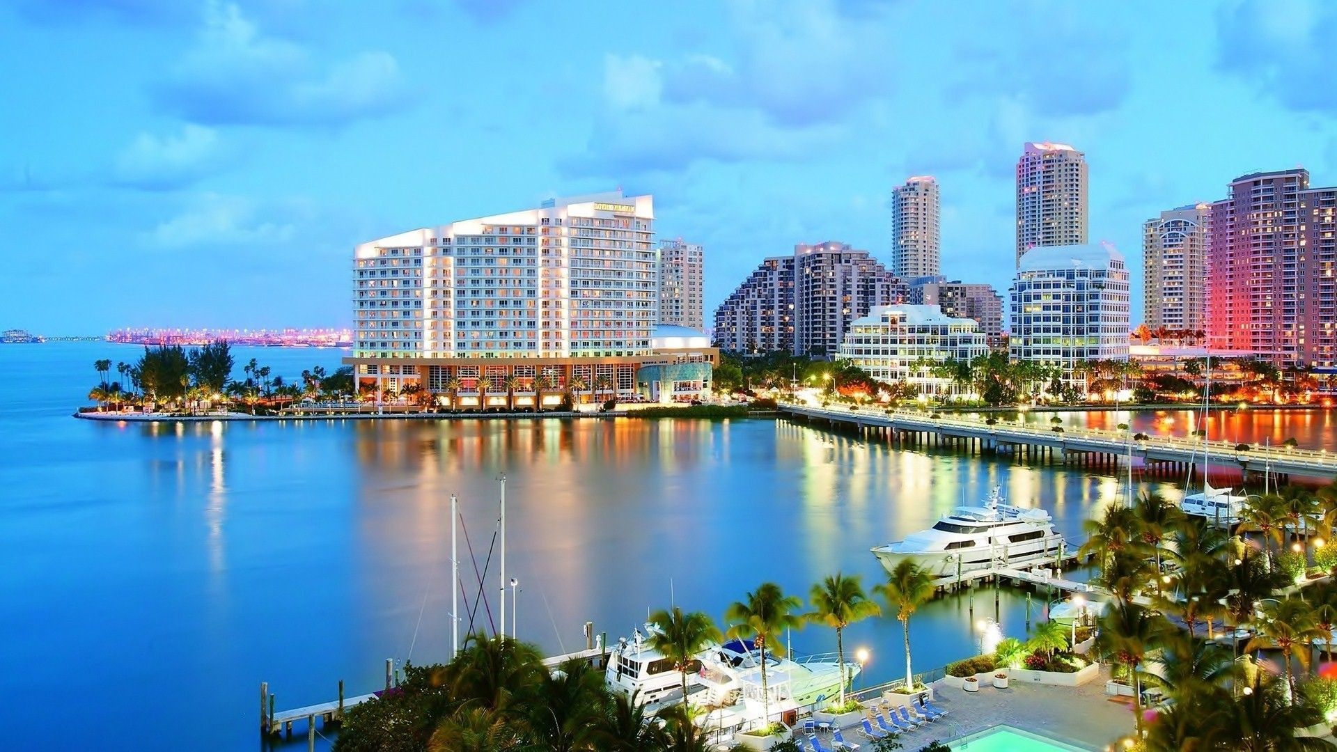 A view of the city from across water - Miami