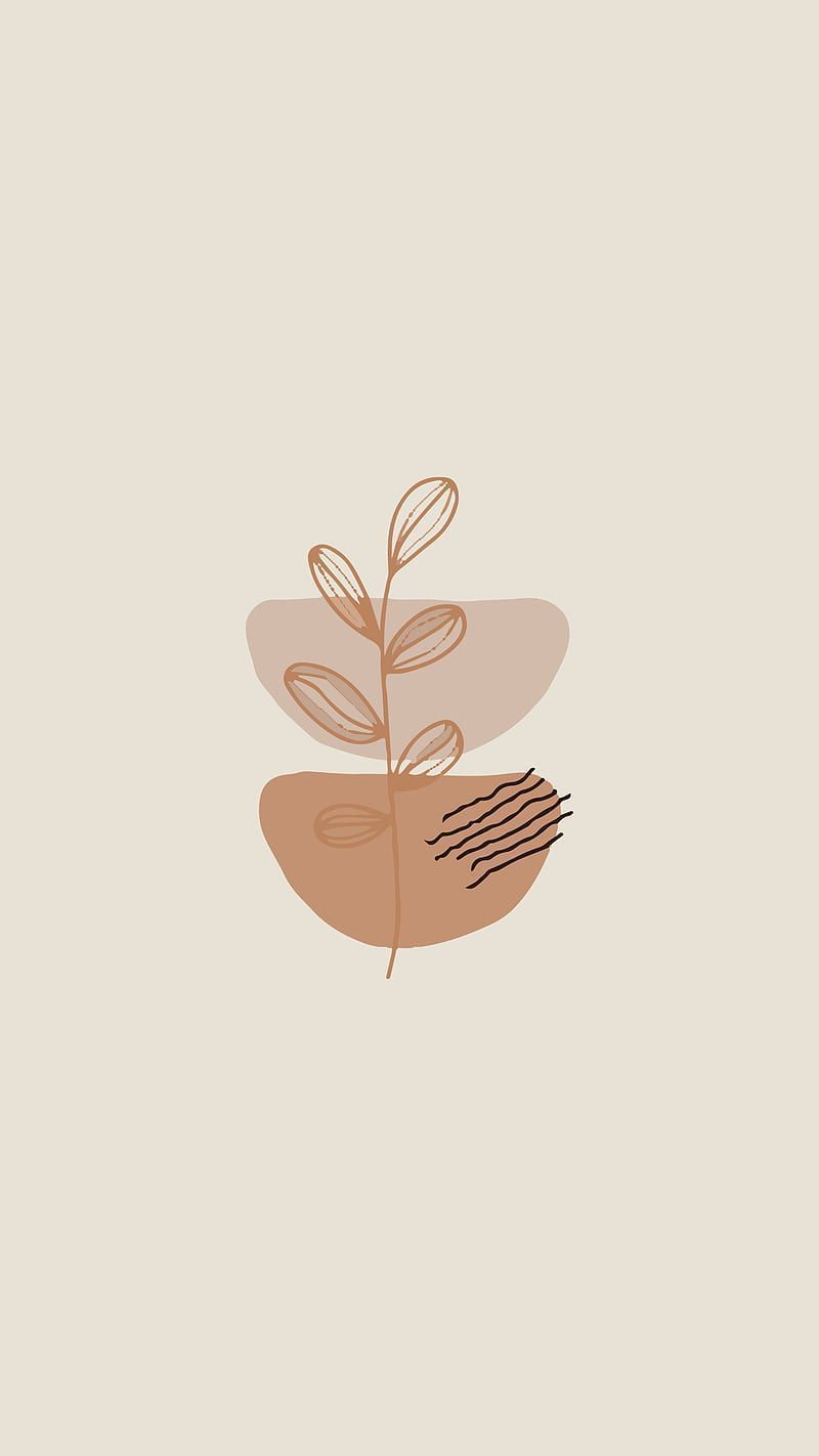 A brown and tan leaf on top of an abstract design - Neutral