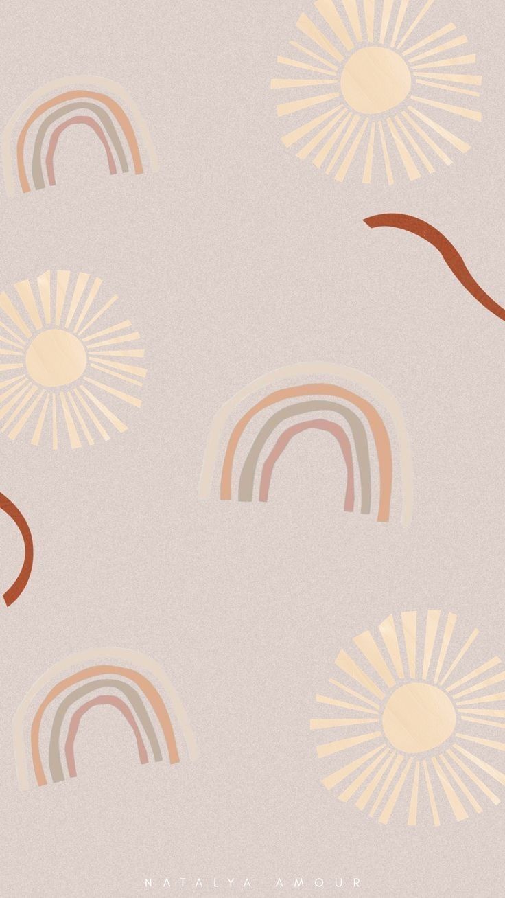 Rainbow wallpaper, suns and rainbows, cute phone backgrounds, light pink background - Neutral