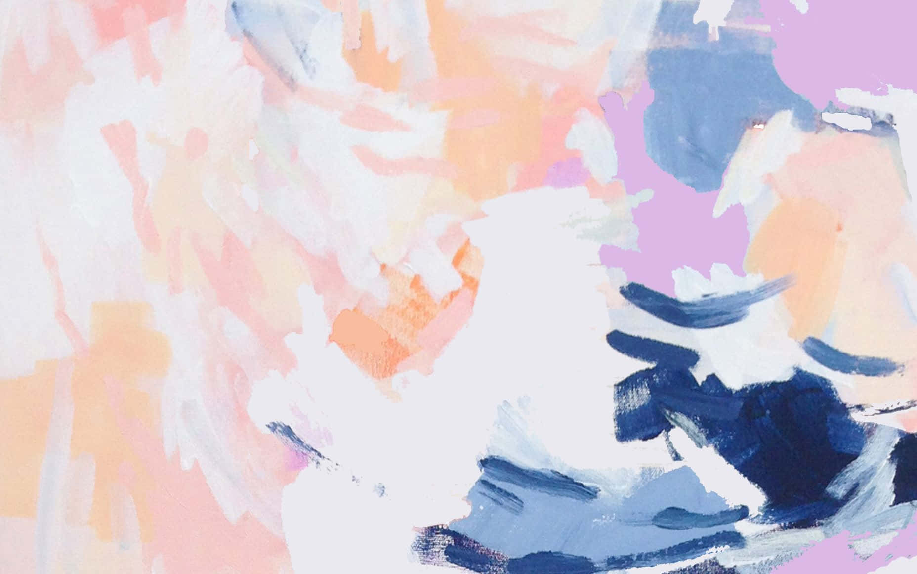 A close up of a painting with blue, pink and white paint strokes - IMac, watercolor, abstract
